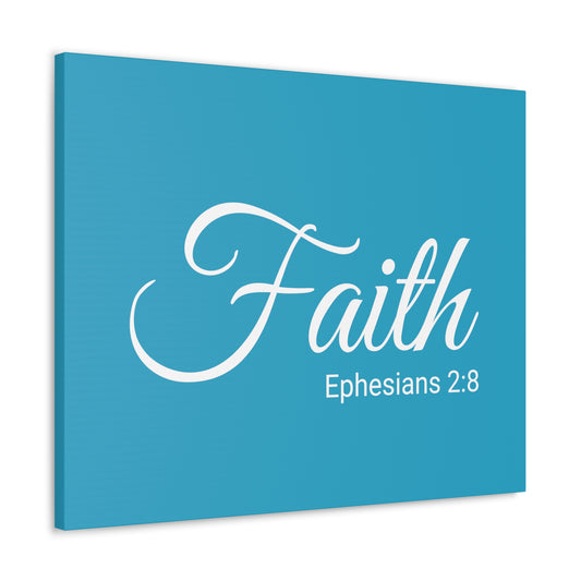 Christian Wall Art "Faith" Verse Ephesians 2:8 Ready to Hang Unframed