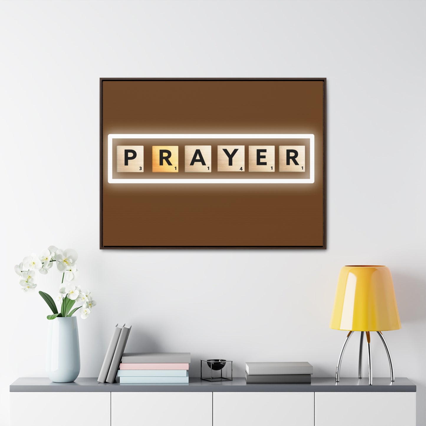 Arte cristiano de la pared: oración (marco flotante)