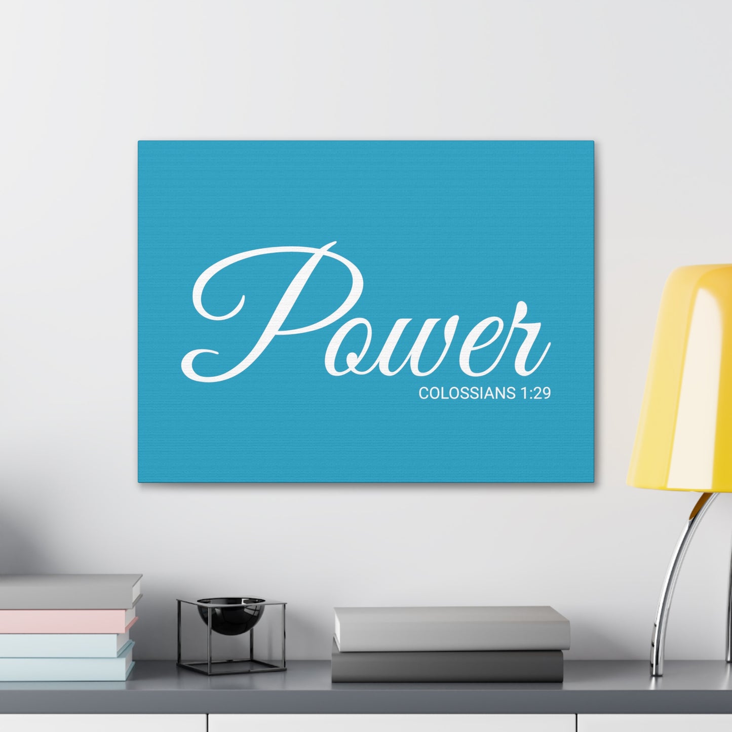 Christian Wall Art "Power" Verse Colossians 1:29 Ready to Hang Unframed