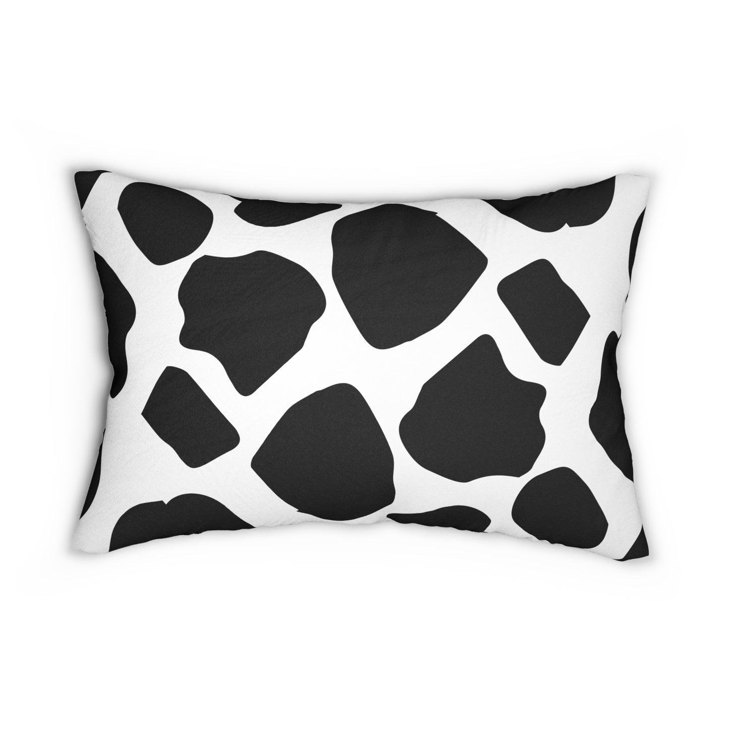 Cow Print White Accent Pillow