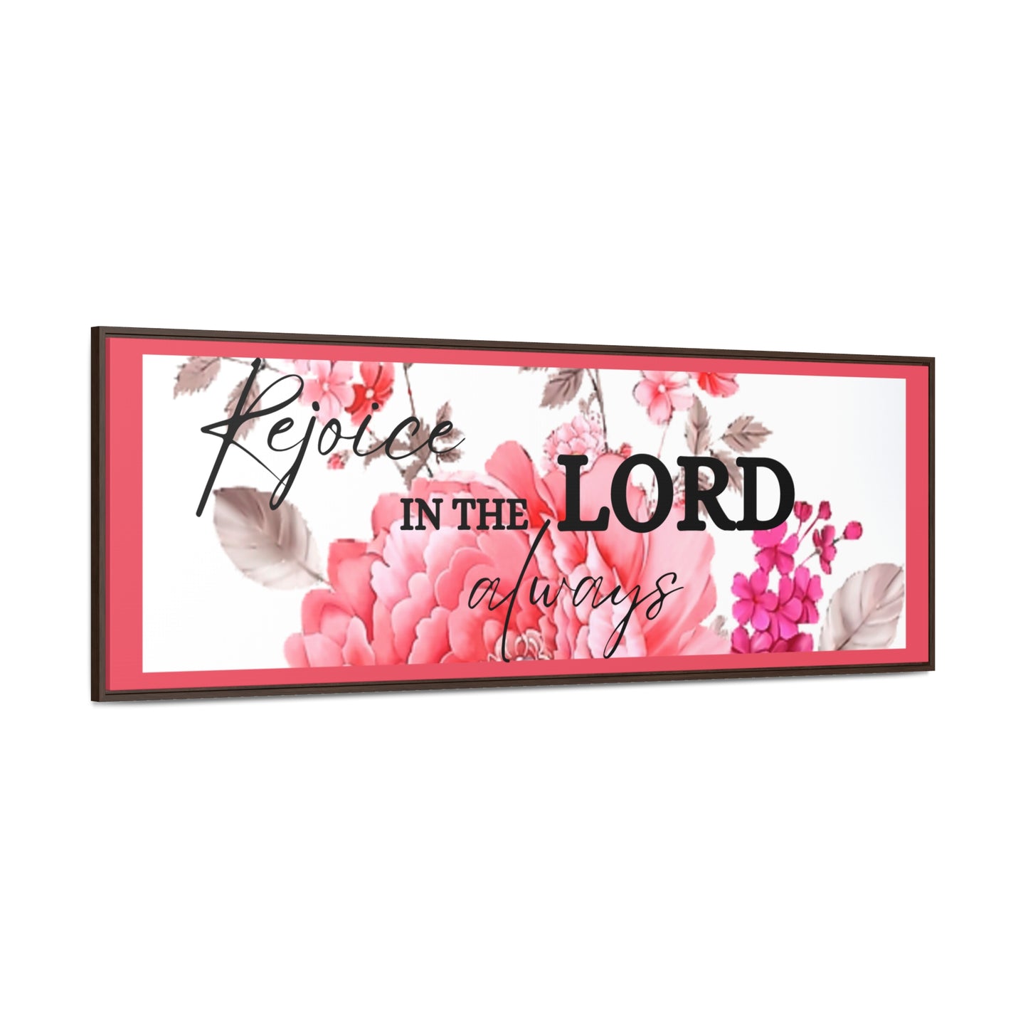 Christian Wall Art: Rejoice in the Lord (Floating Frame)