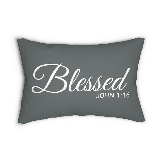 Cojín decorativo Escritura Bendito Juan 1:16 Versículo bíblico
