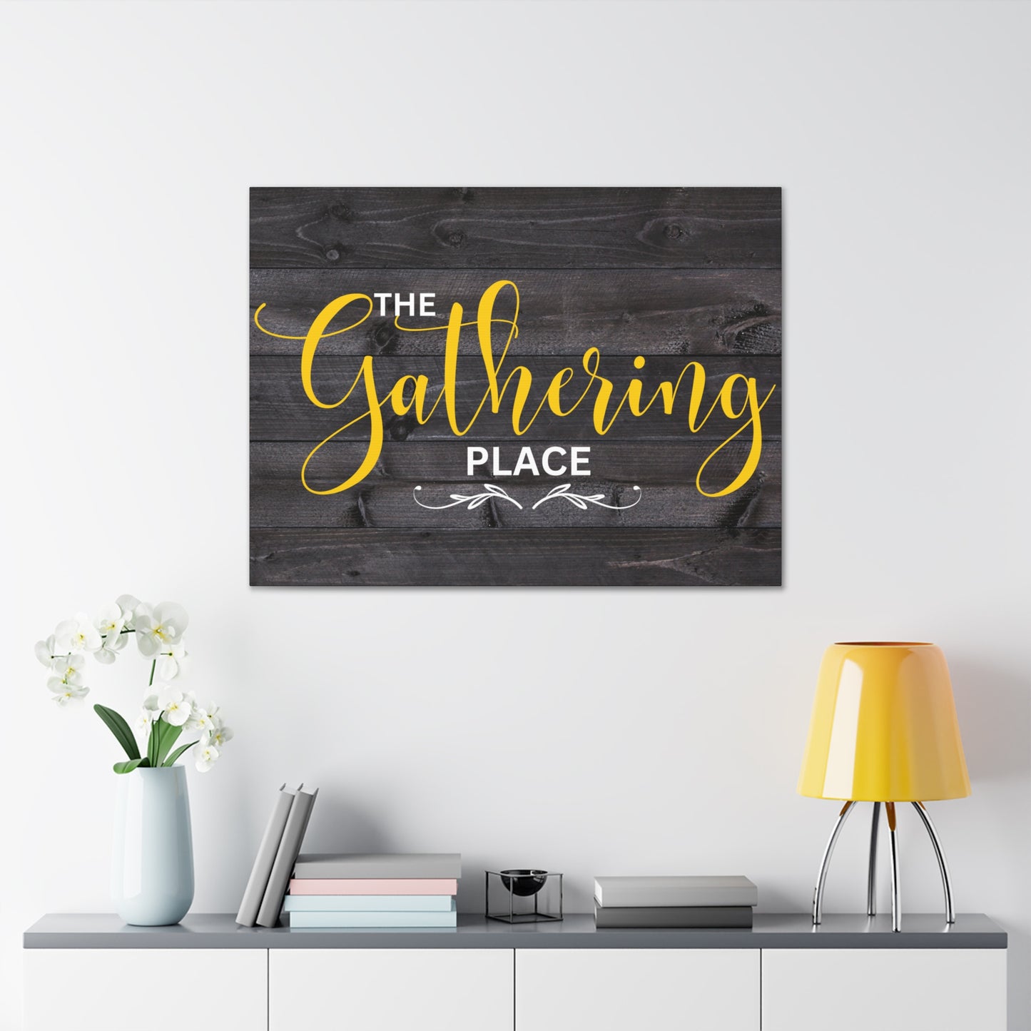 Christian Wall Art: The Gathering Place (Wood Frame Ready to Hang)