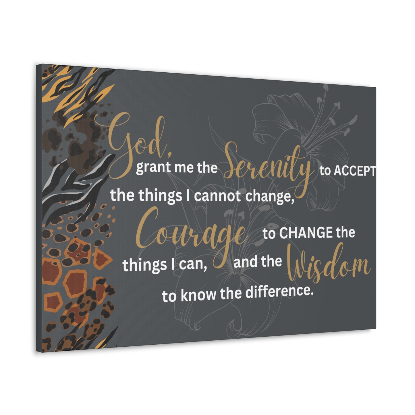 Christian Wall Art: Serenity Prayer (Wood Frame Ready to Hang)