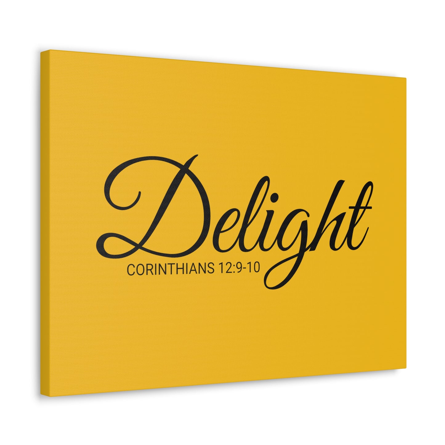 Christian Wall Art "Delight" Verse Corinthians 12:9-10 - Ready to Hang Unframed