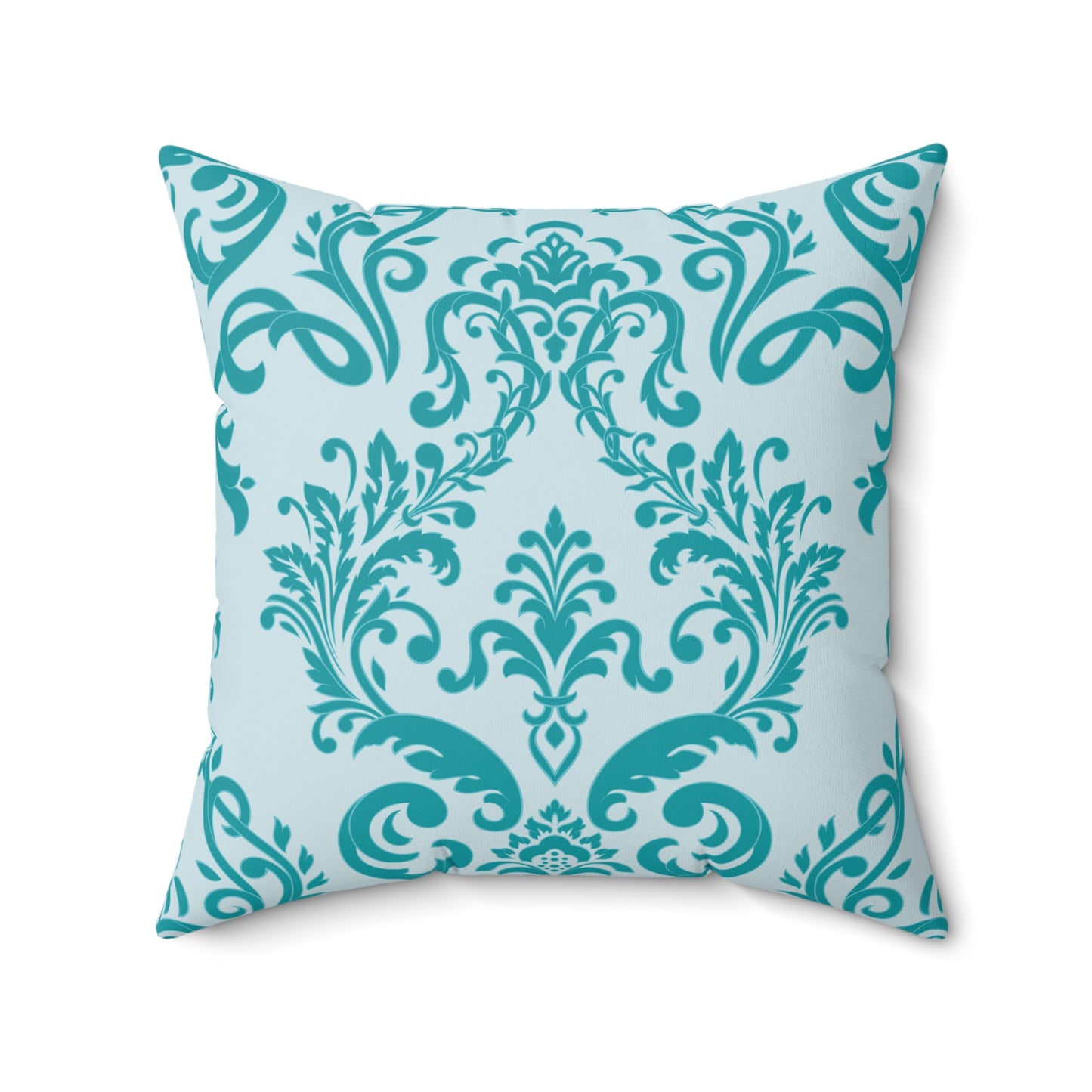 Paisley Turquoise and White Throw Pillow