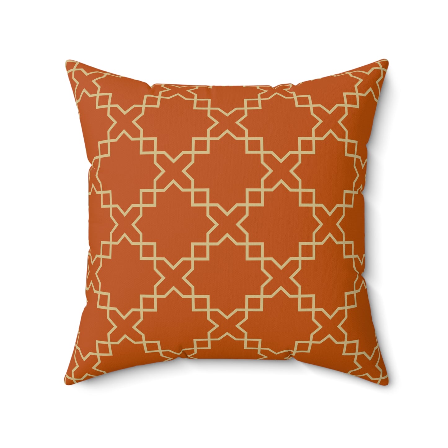 Burnt Orange Geometric Throw Pillow