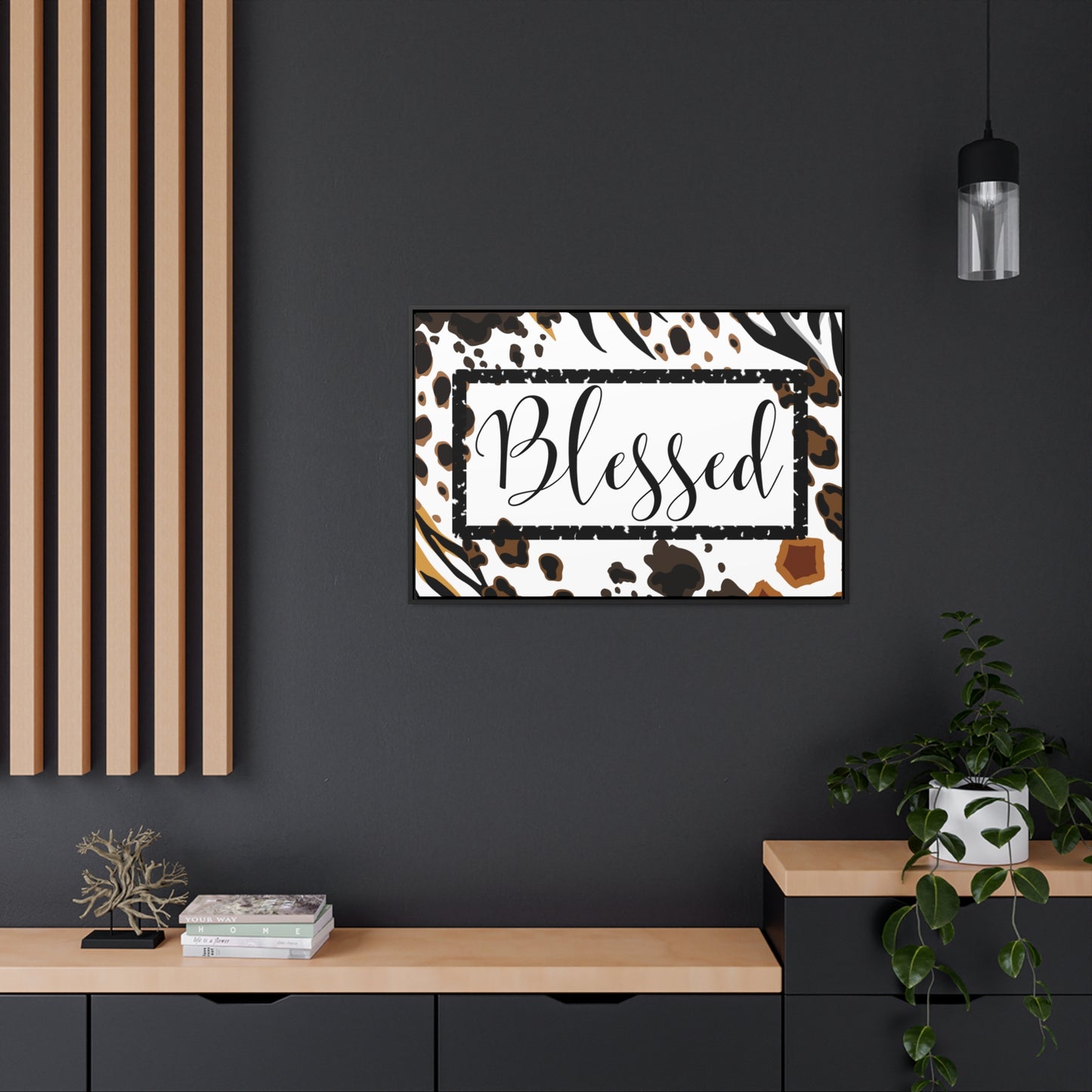 Christian Wall Art: Blessed (Floating Frame)