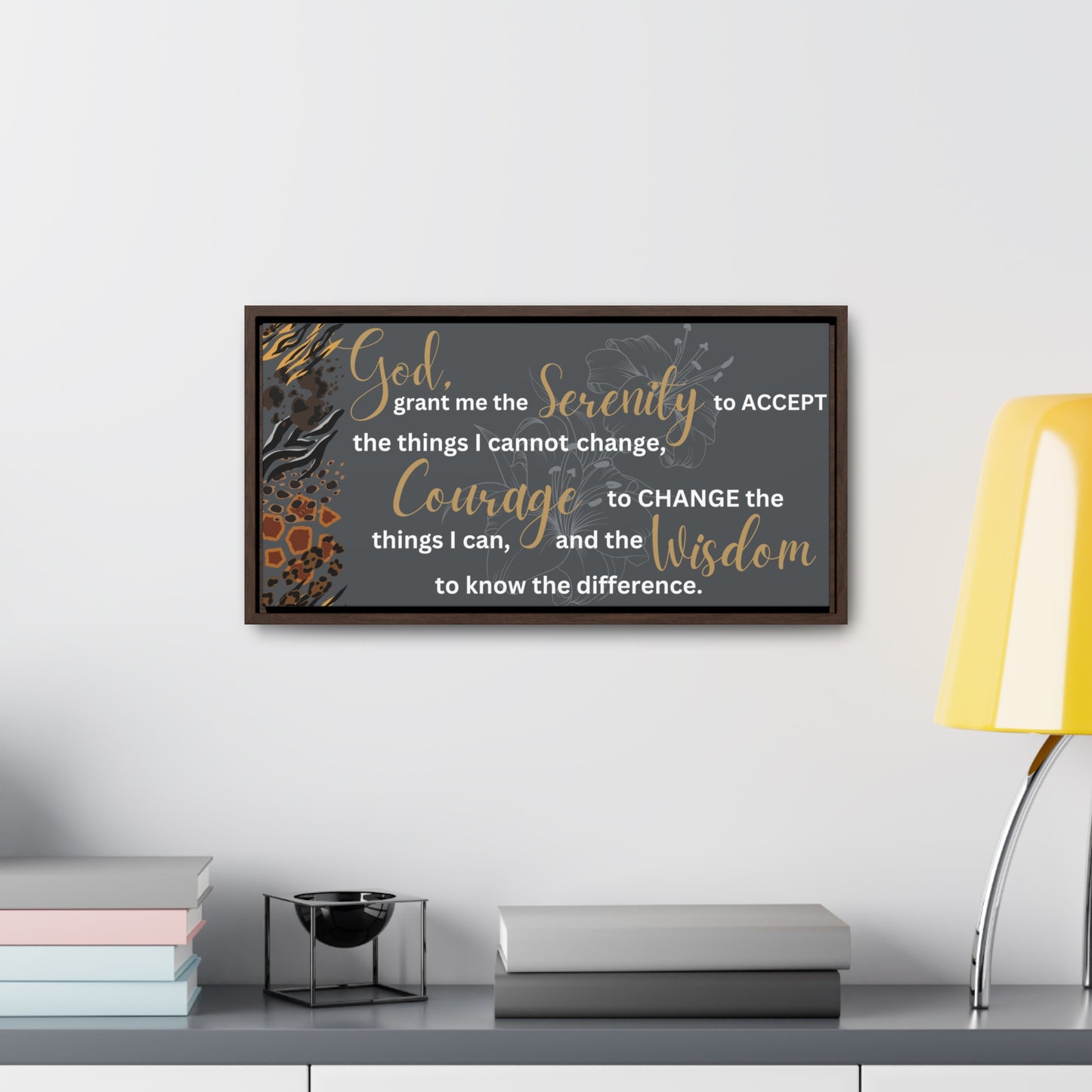 Christian Wall Art: Serenity Prayer (Floating Frame)