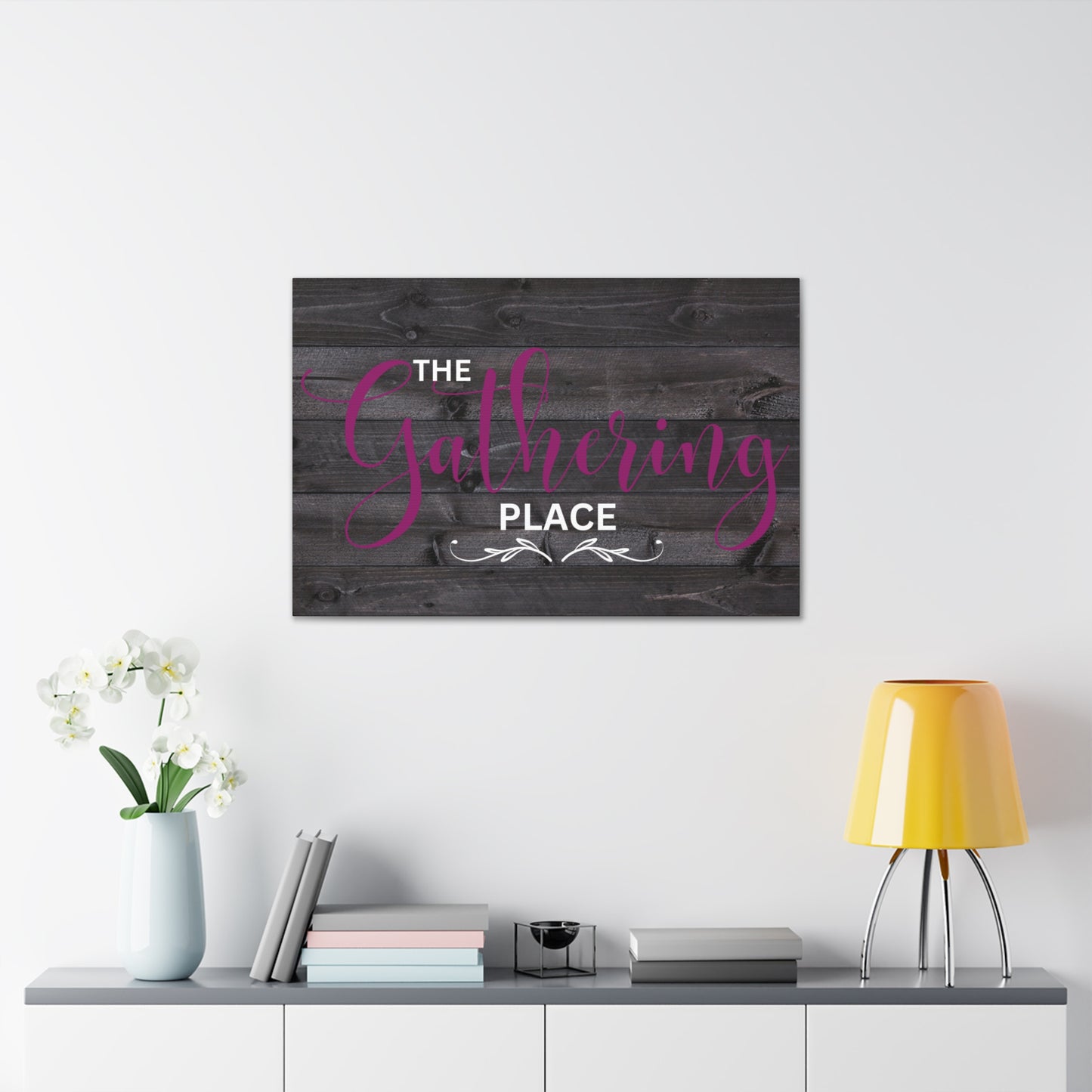 Christian Wall Art: The Gathering Place (Wood Frame Ready to Hang)