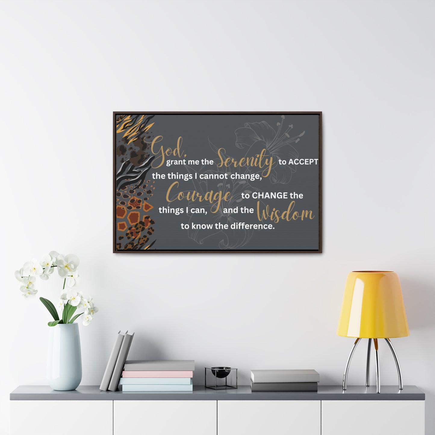 Christian Wall Art: Serenity Prayer (Floating Frame)