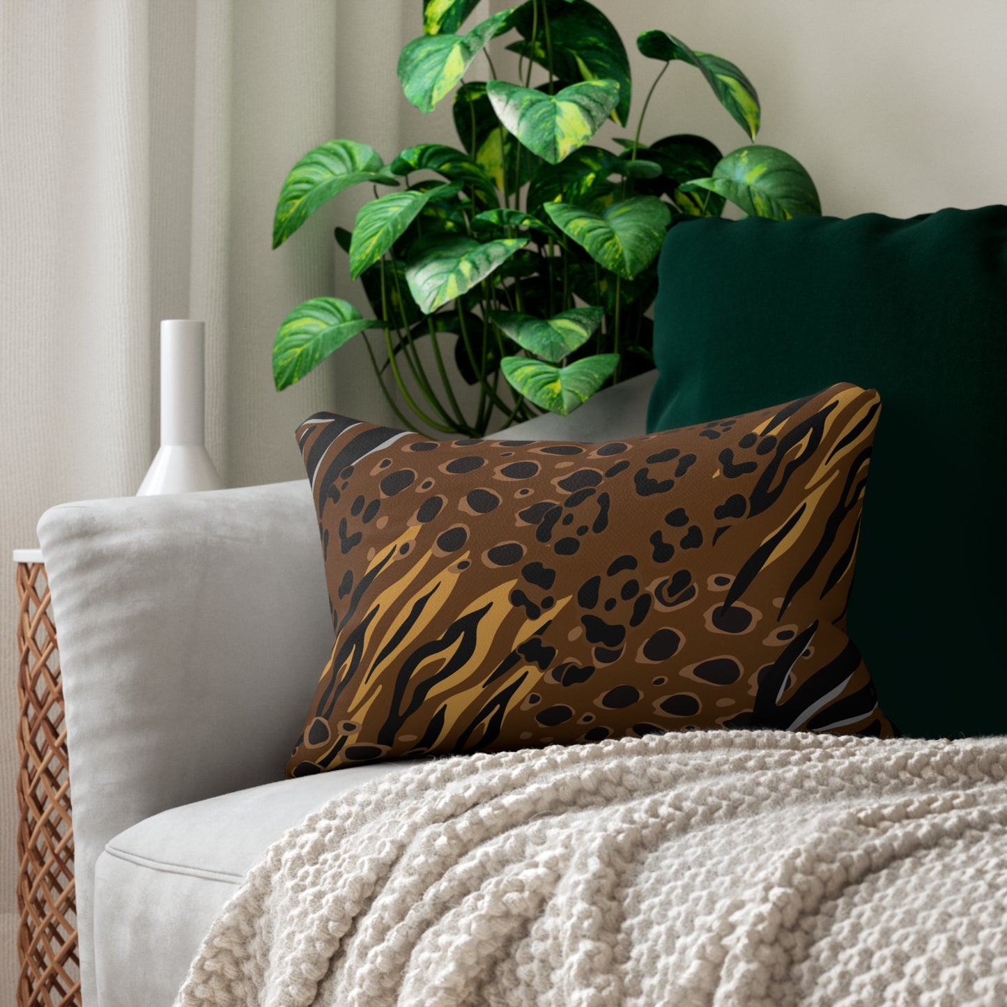 Animal Print Brown Accent Pillow