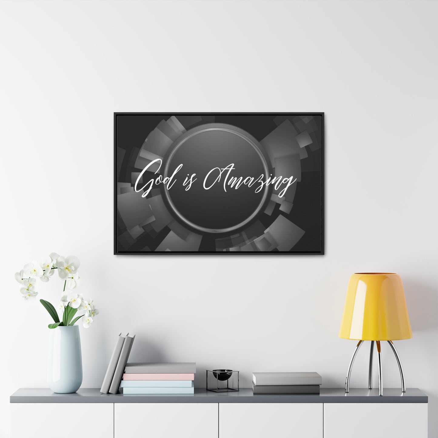 Christian Wall Art: God is Amazing (Floating Frame)