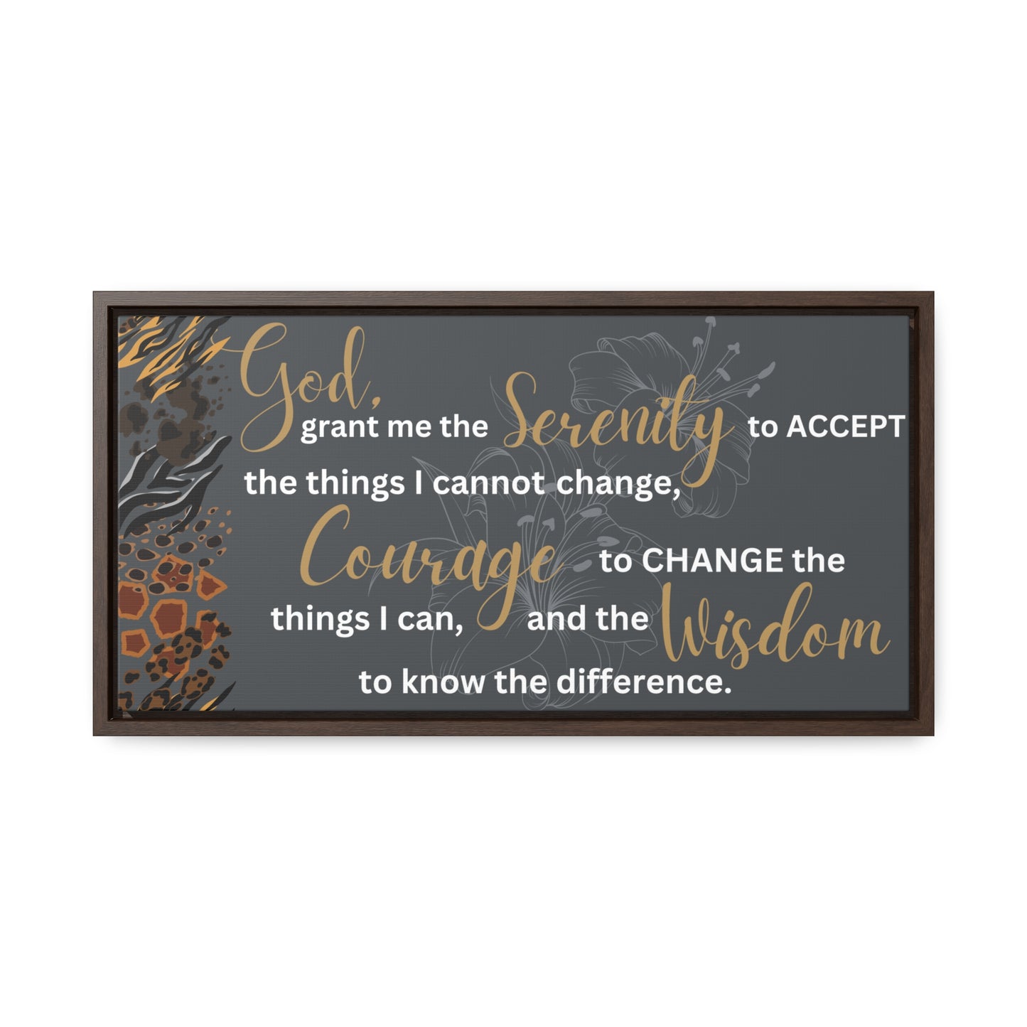 Christian Wall Art: Serenity Prayer (Floating Frame)