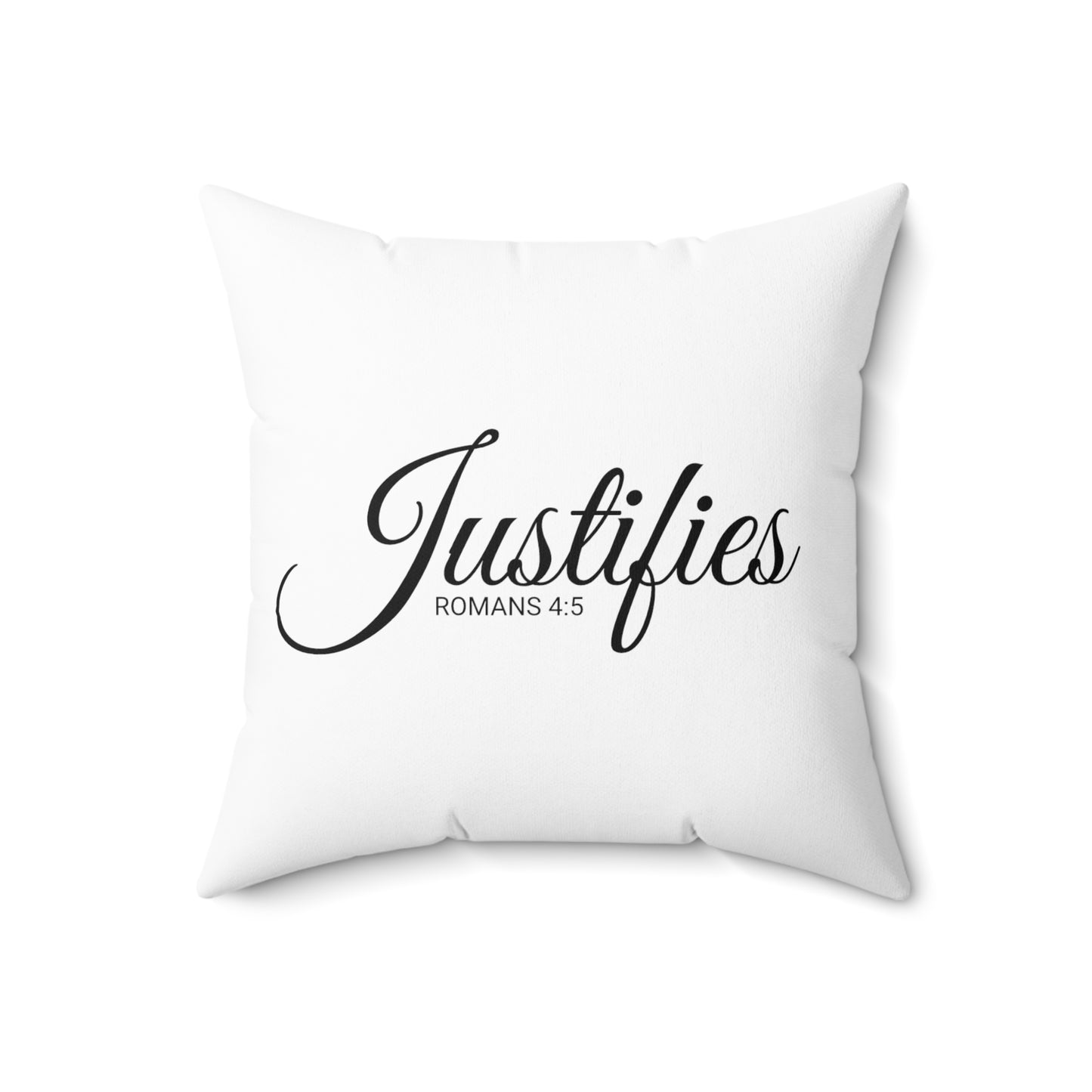 Scripture Justifies Romans 4:5 Bible Verse Pillow