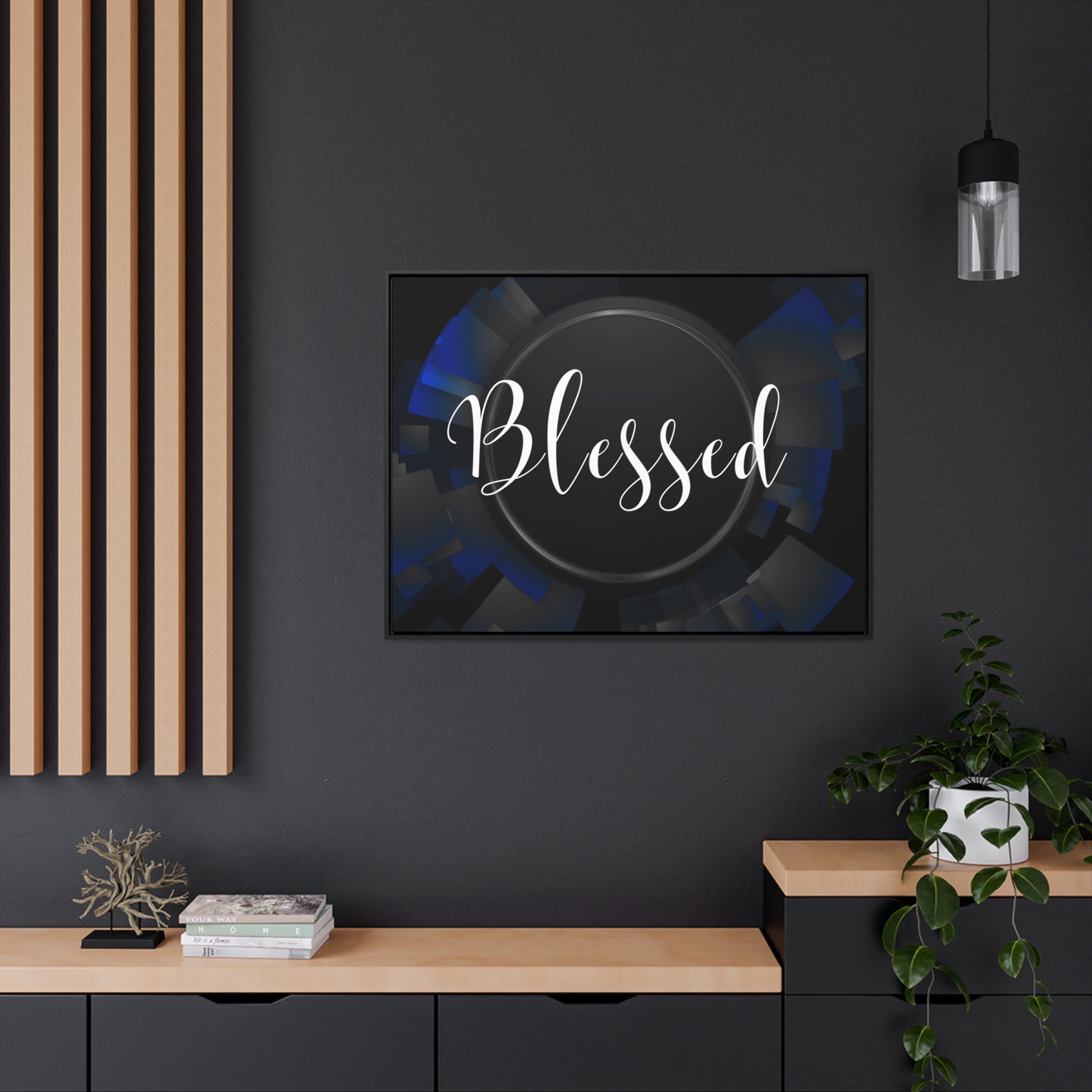 Christian Wall Art: Blessed (Floating Frame)