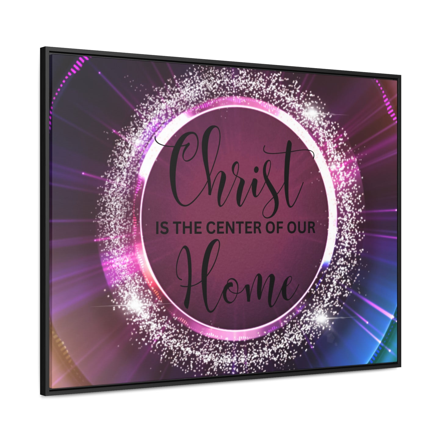 Christian Wall Art: Christ Is the Center of Our Home (Floating Frame)