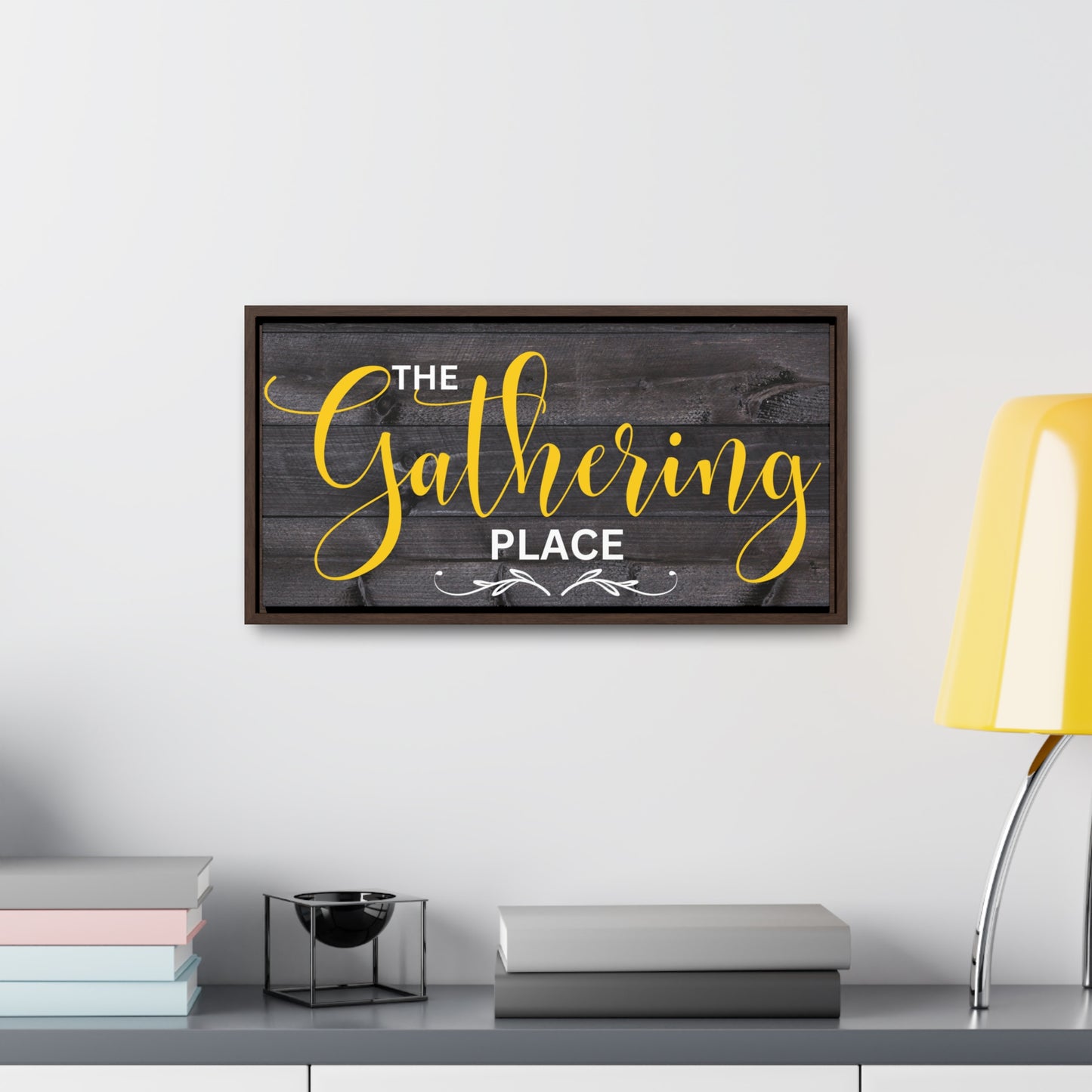 Christian Wall Art: The Gathering Place (Floating Frame)