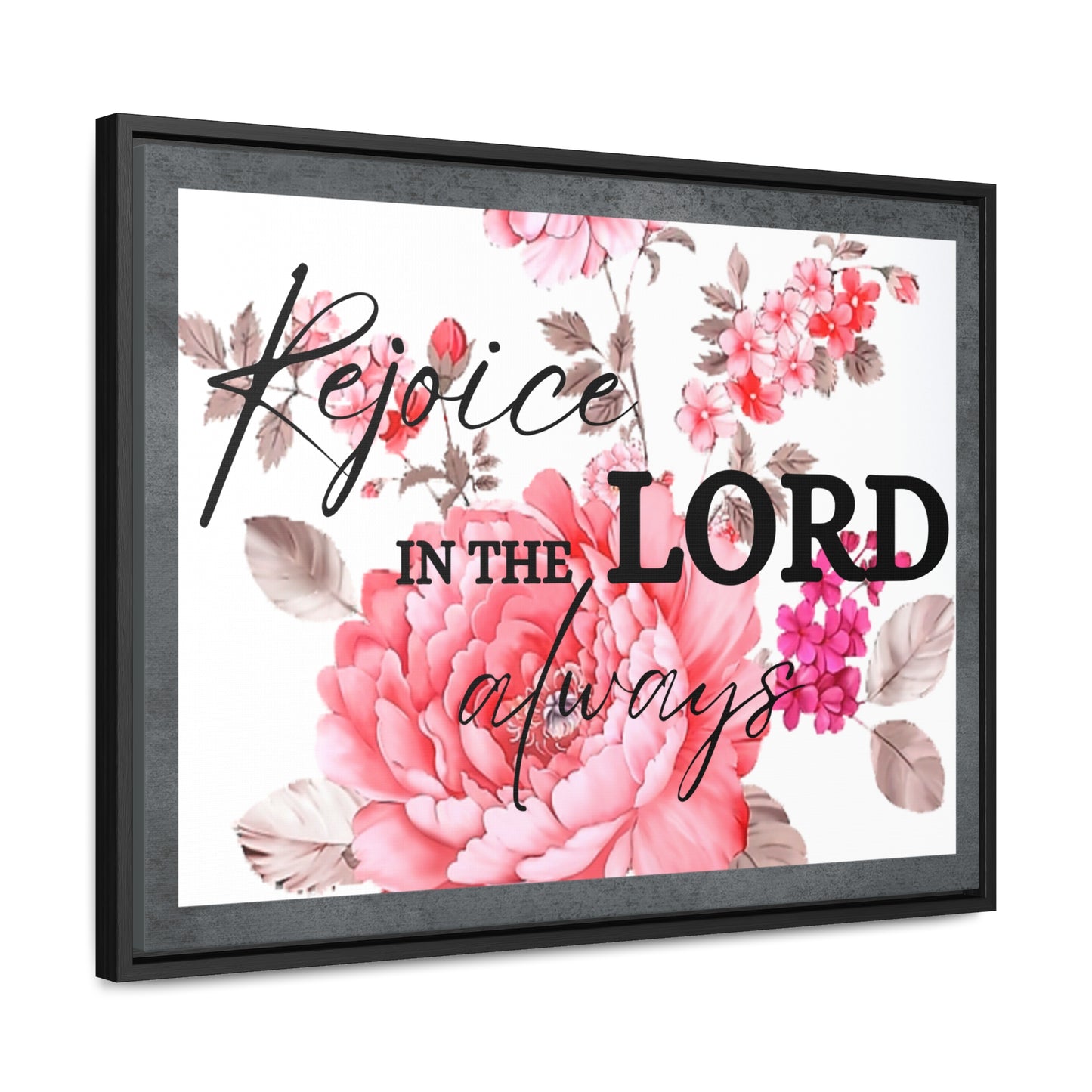 Christian Wall Art: Rejoice in the Lord (Floating Frame)