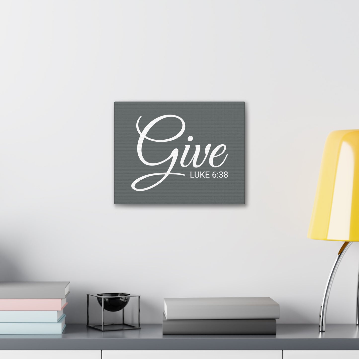 Christian Wall Art "Give" Verse Luke 6:38 Ready to Hang Unframed