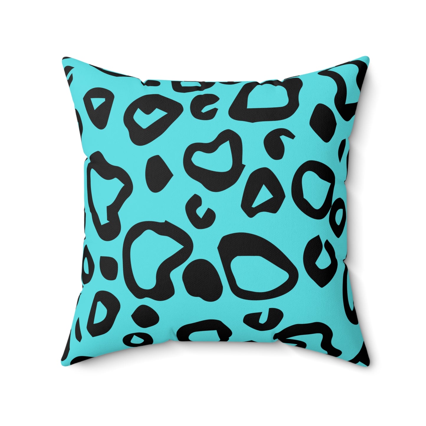 Leopard Print Turquoise Throw Pillow