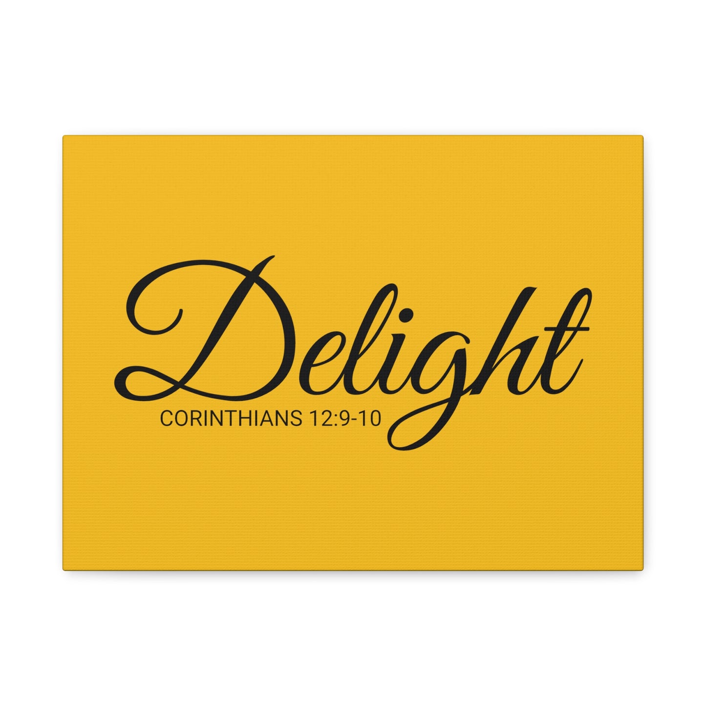 Christian Wall Art "Delight" Verse Corinthians 12:9-10 - Ready to Hang Unframed