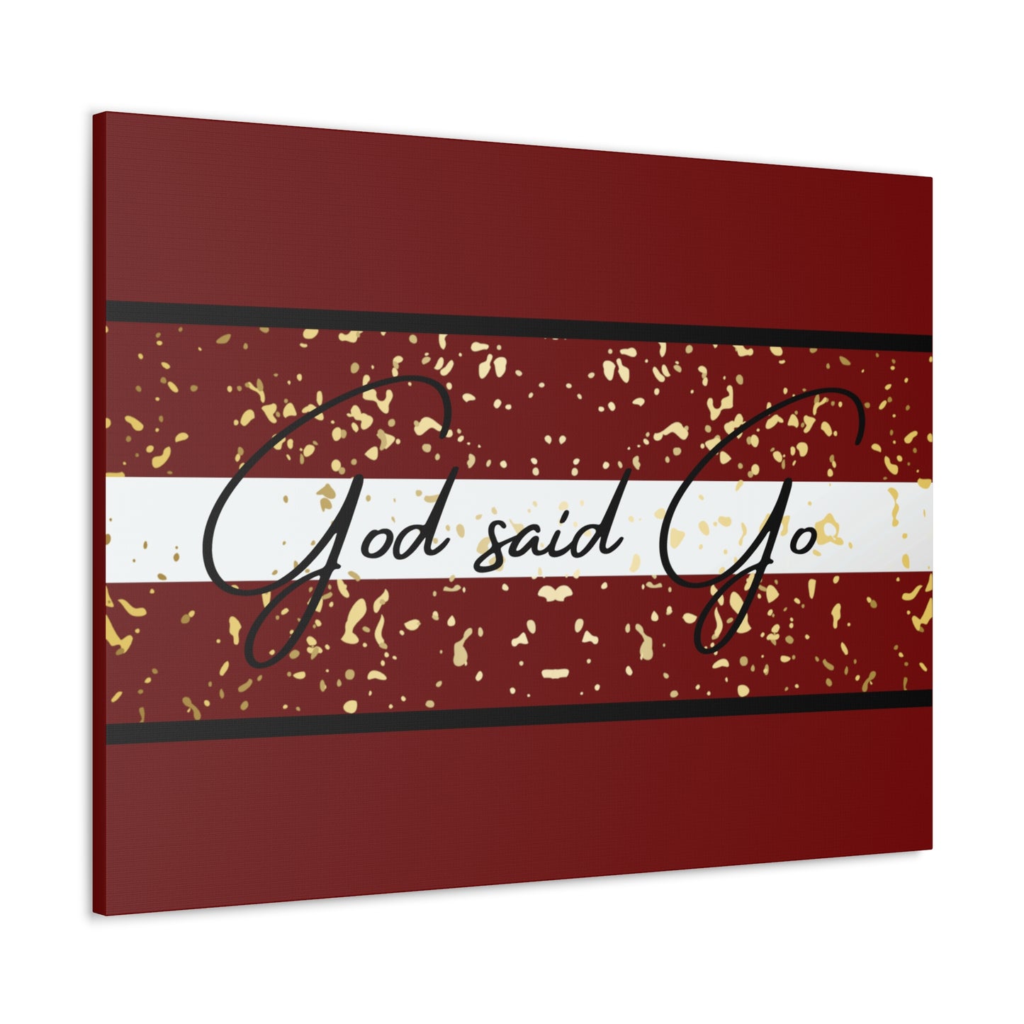 Christian Wall Art: God said Go (Wood Frame Ready to Hang)