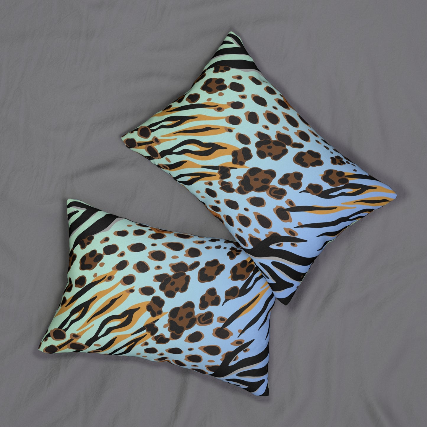 Animal Print - Blue-Green Ombre Accent Pillow