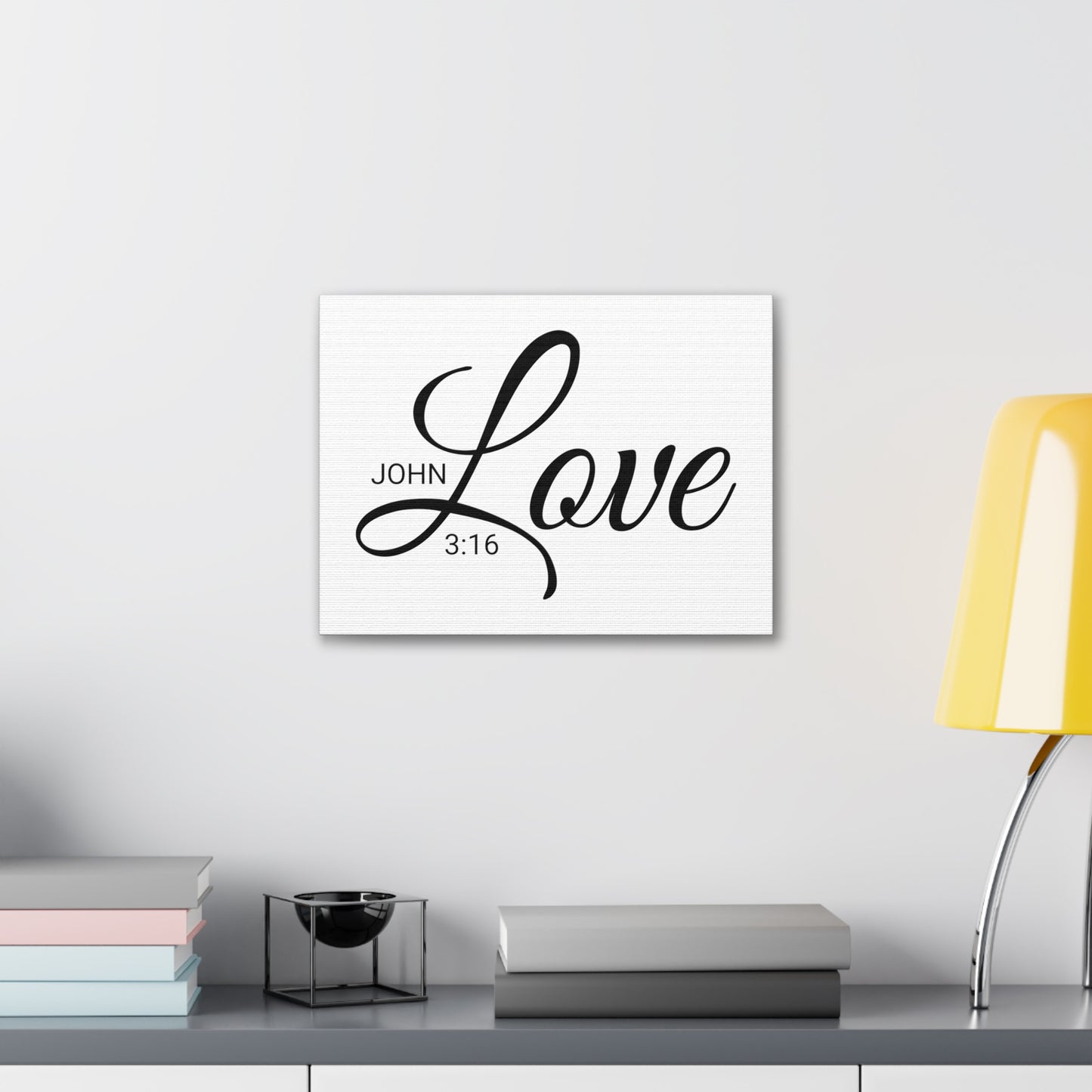 Christian Wall Art "Love" Verse John 3:16 Ready to Hang Unframed