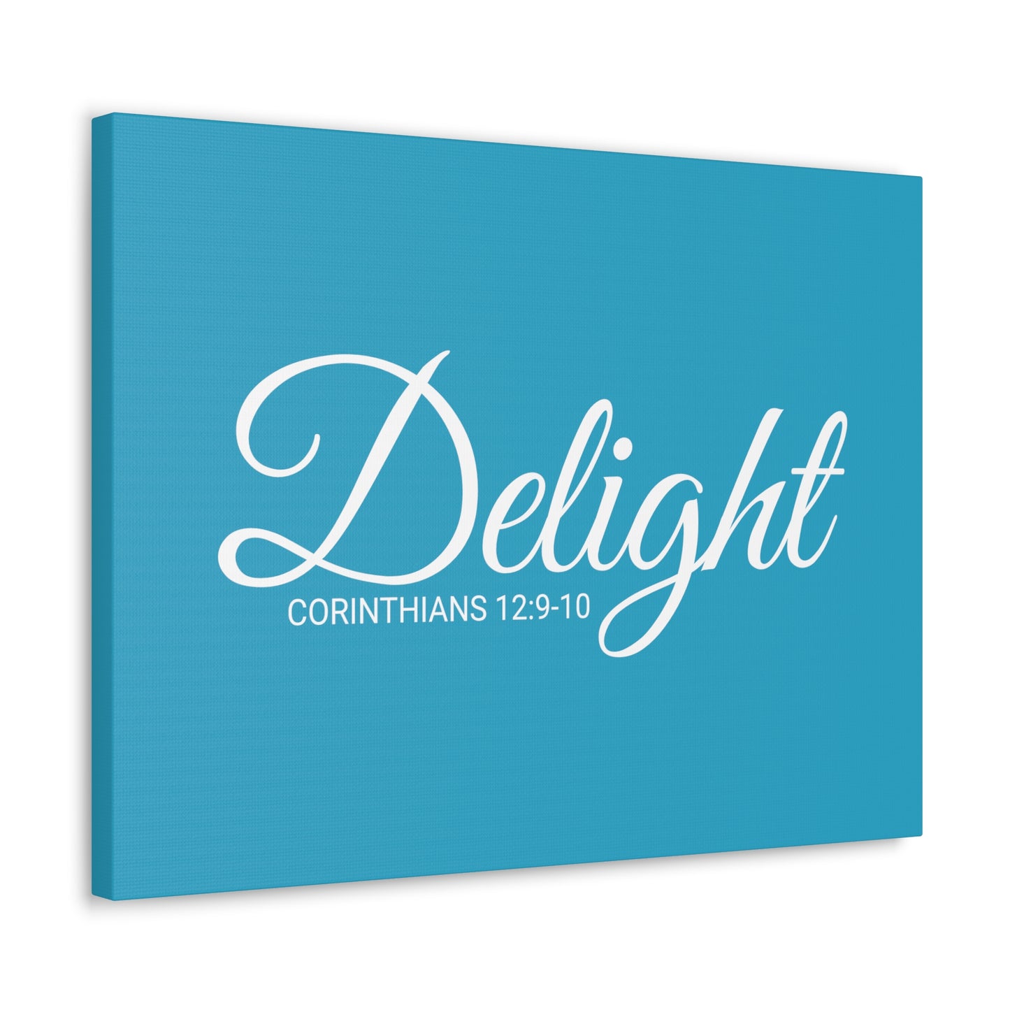 Christian Wall Art "Delight" Verse Corinthians 12:9-10 - Ready to Hang Unframed