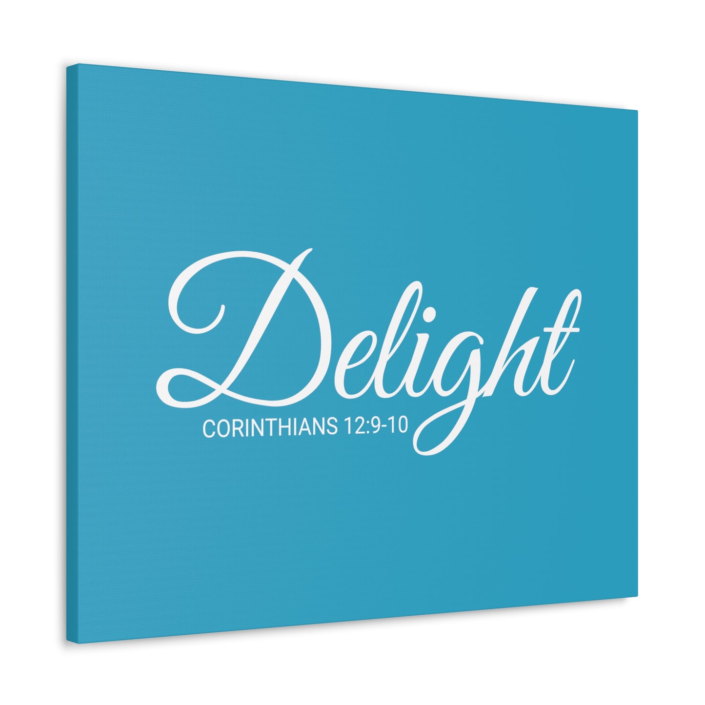 Christian Wall Art "Delight" Verse Corinthians 12:9-10 - Ready to Hang Unframed