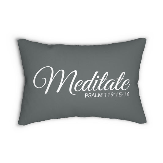 Scripture Meditate Psalm 119:15-16 Bible Verse Pillow