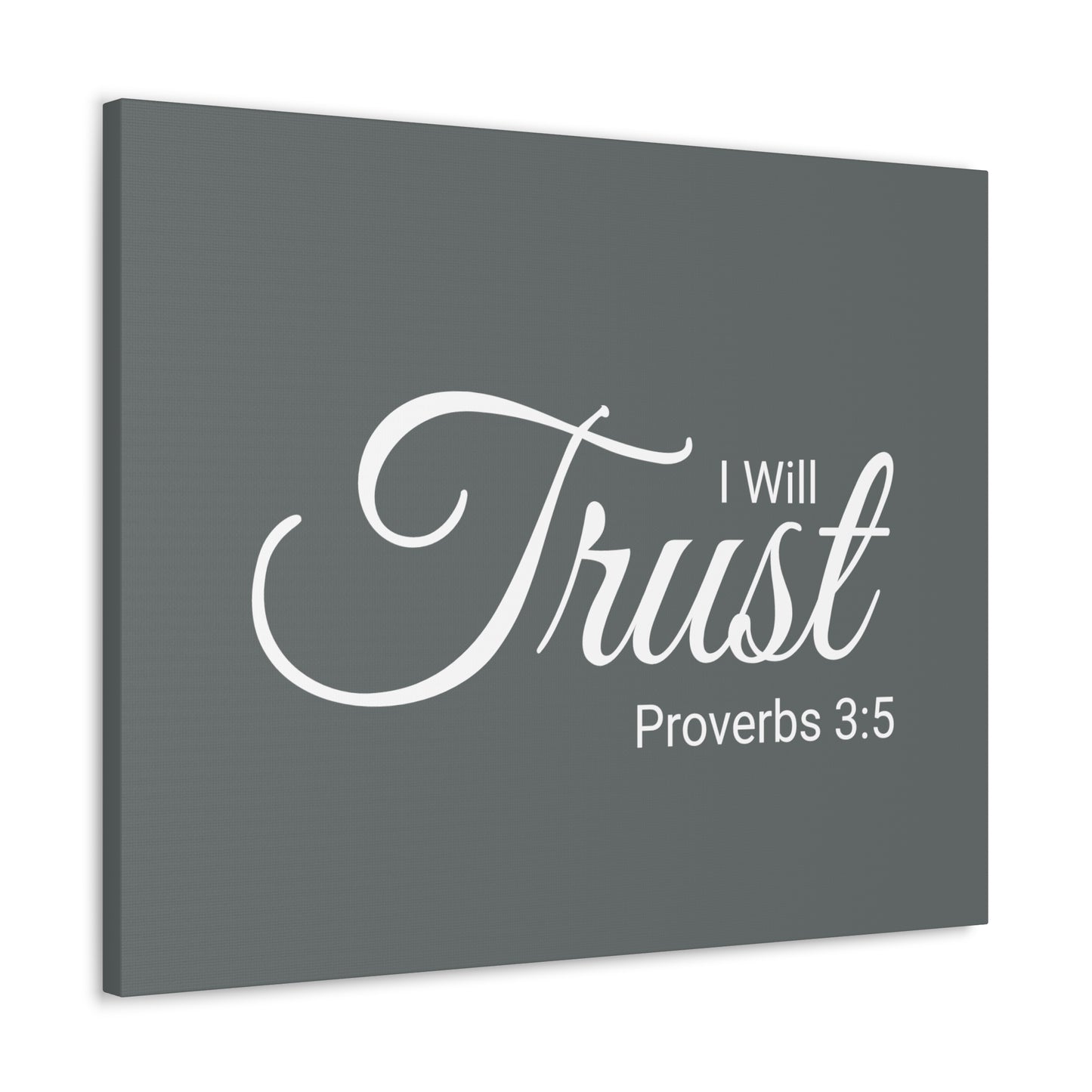 Christian Wall Art "I will Trust" Verse Proverbs 3:5 Ready to Hang Unframed