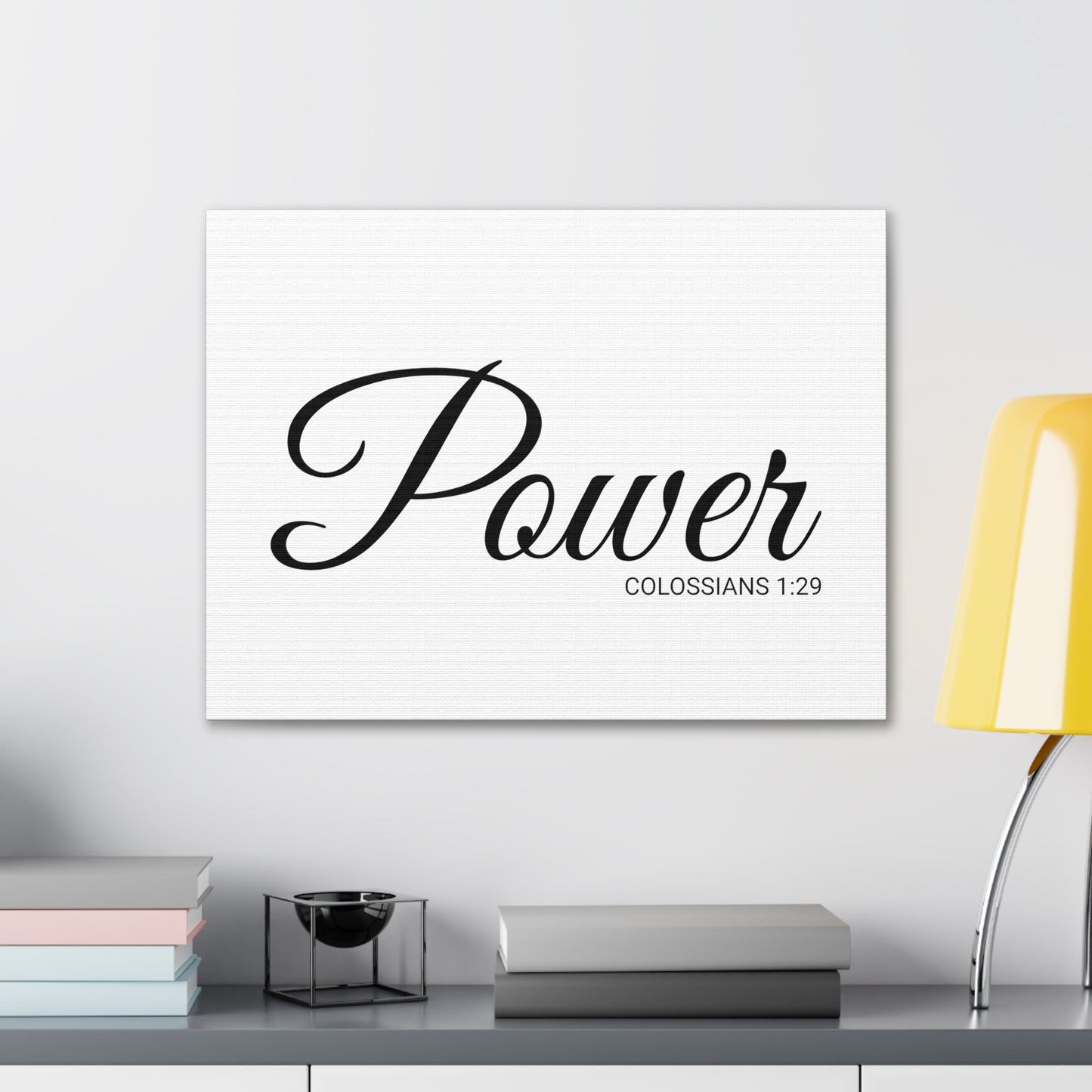 Christian Wall Art "Power" Verse Colossians 1:29 Ready to Hang Unframed