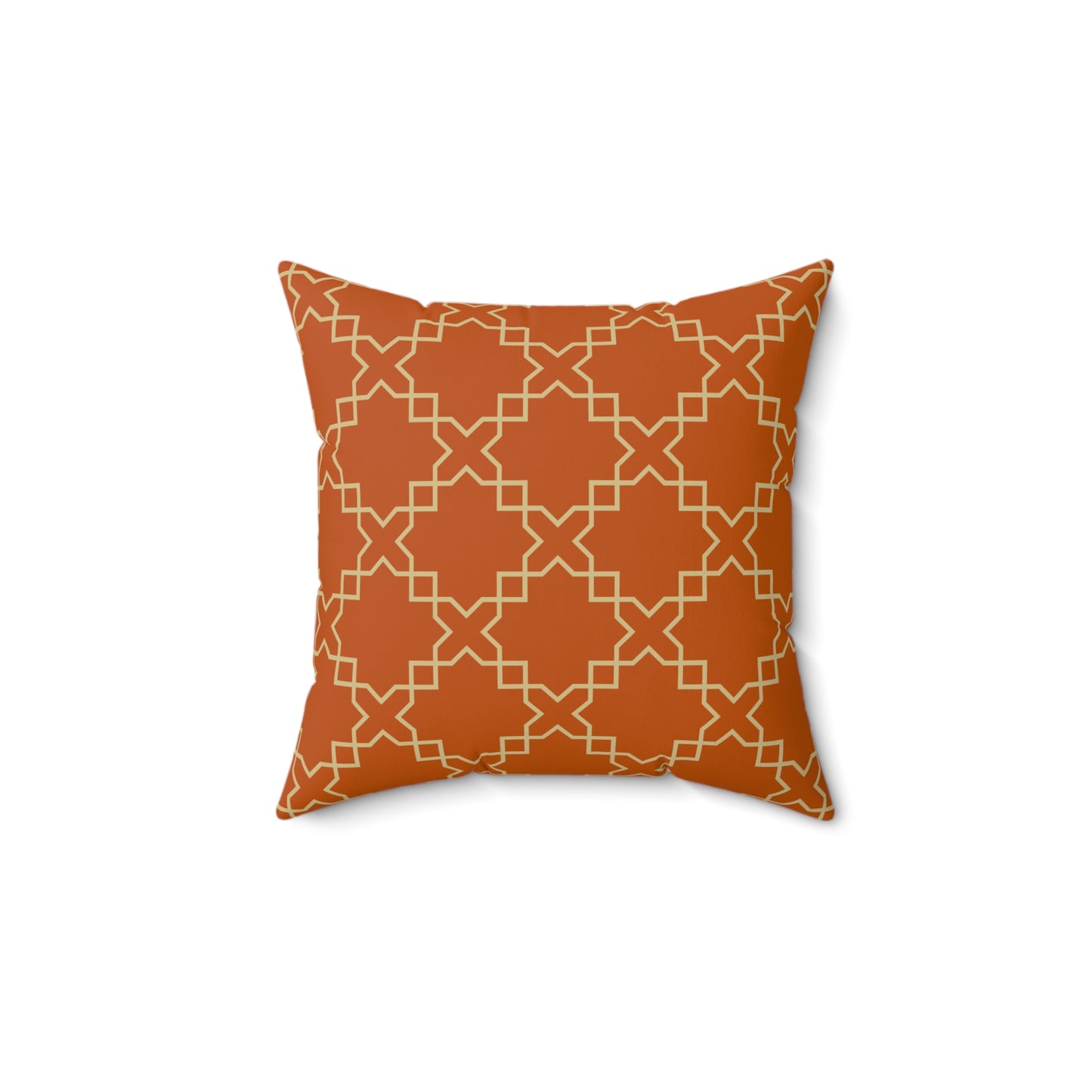 Burnt Orange Geometric Throw Pillow