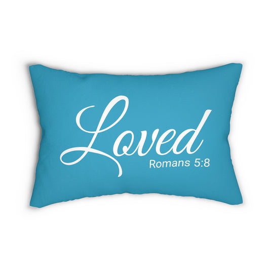 Scripture Loved Romans 5:8 Bible Verse Pillow