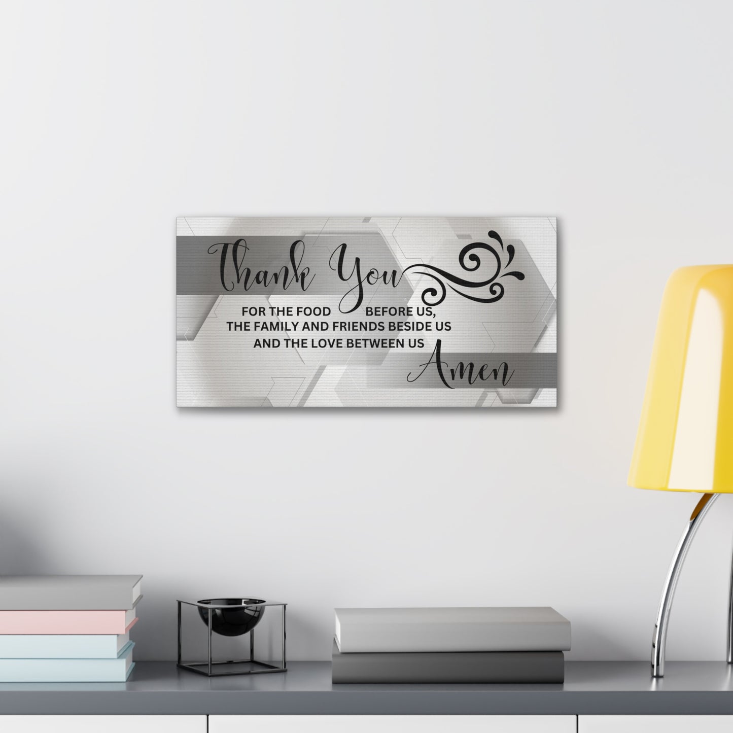 Christian Wall Art: Thank You....Amen (Wood Frame Ready to Hang)