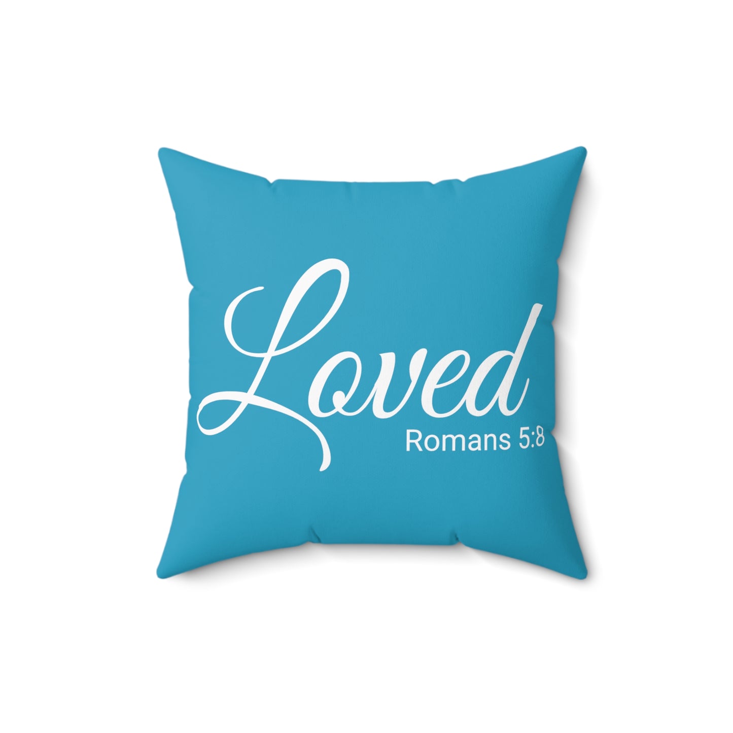 Scripture Loved Romans 5:8 Bible Verse Pillow