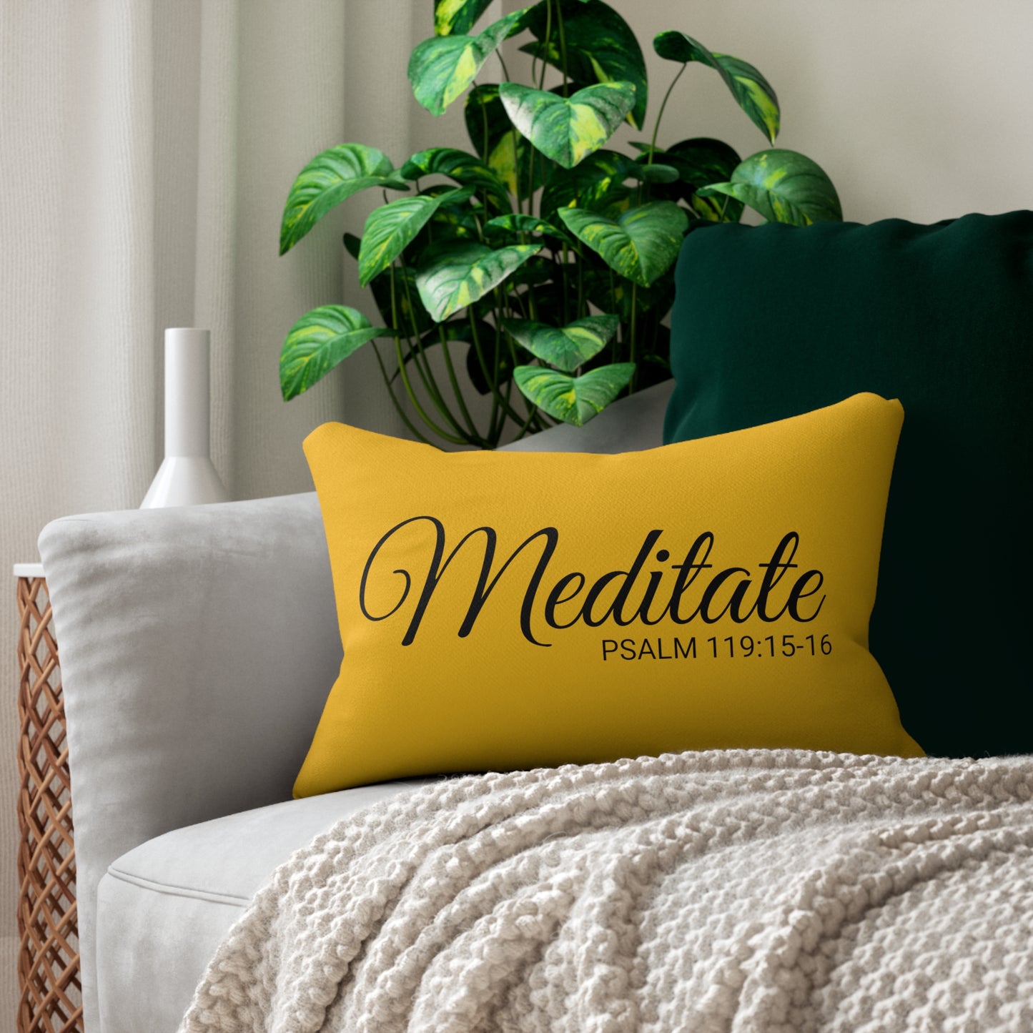 Scripture Meditate Psalm 119:15-16 Bible Verse Pillow