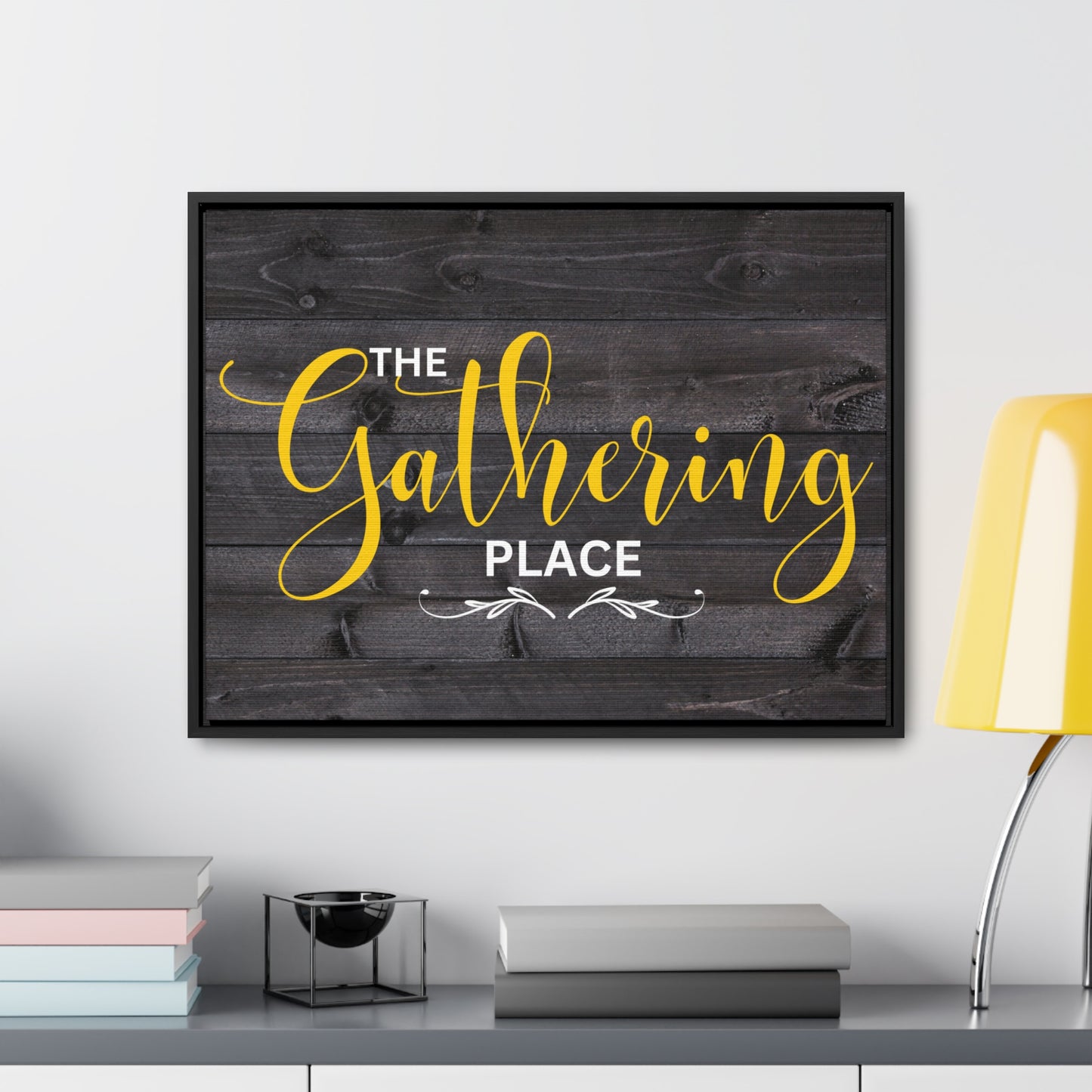 Christian Wall Art: The Gathering Place (Floating Frame)