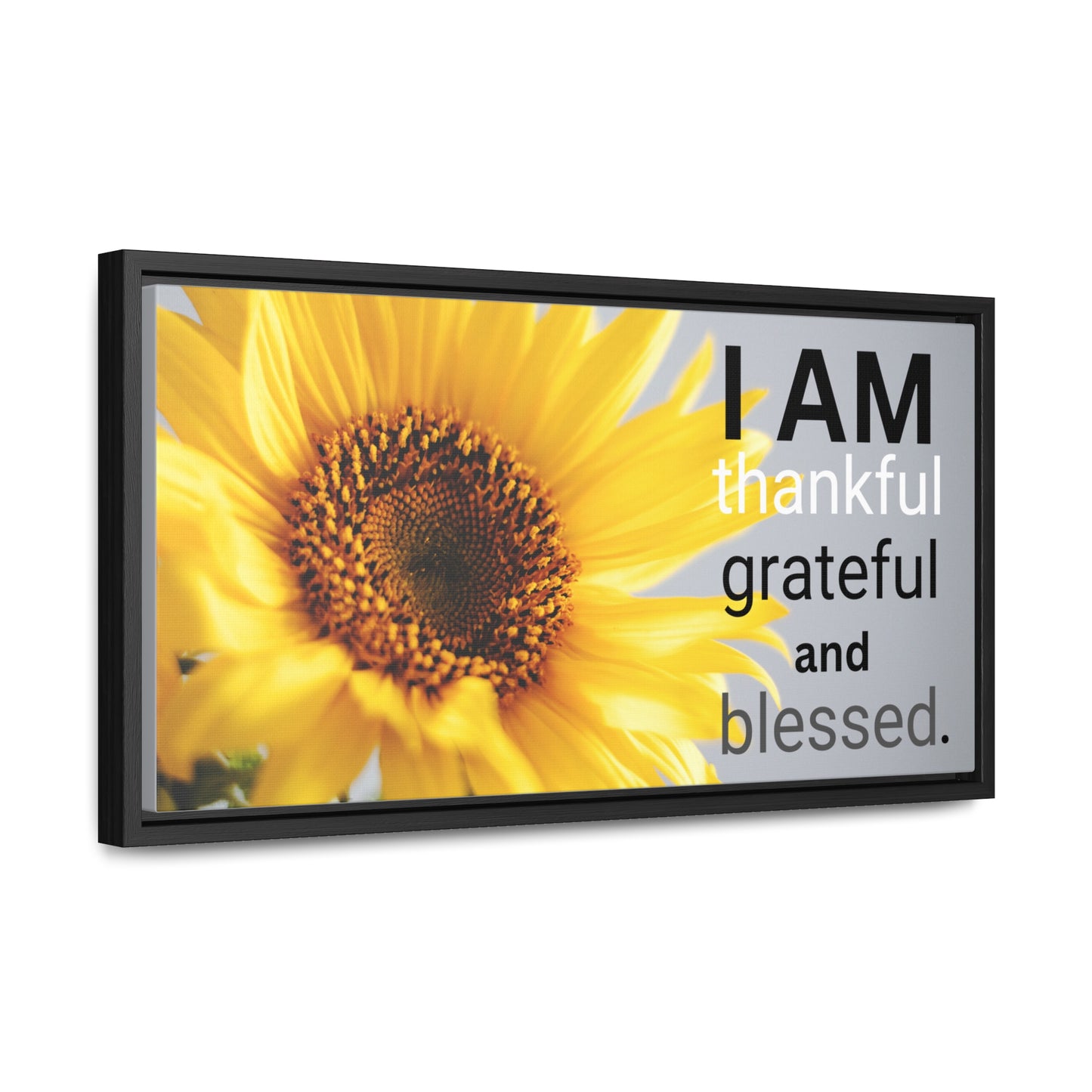 Christian Wall Art: I am Thankful, Grateful and Blessed (Floating Frame)