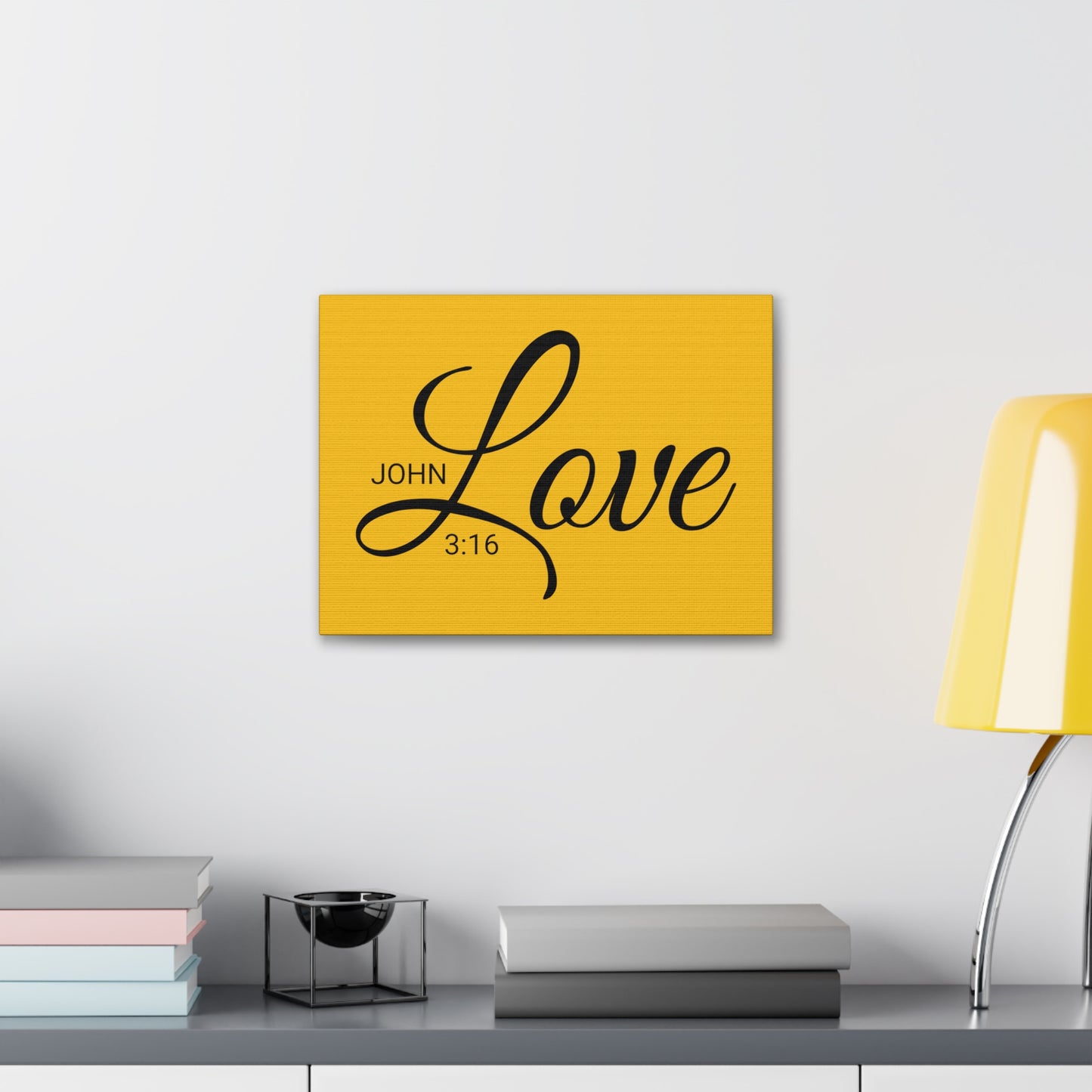 Christian Wall Art "Love" Verse John 3:16 Ready to Hang Unframed