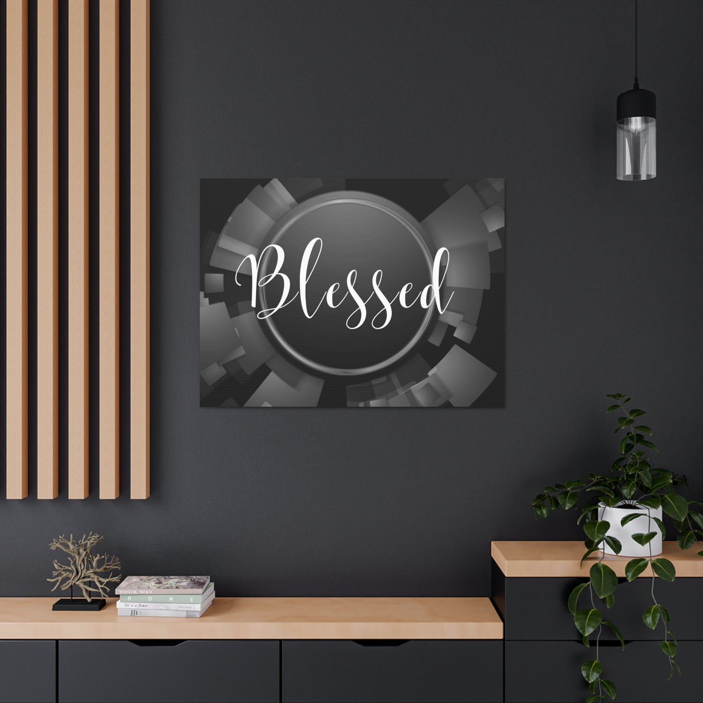 Christian Wall Art: Blessed (Wood Frame Ready to Hang)