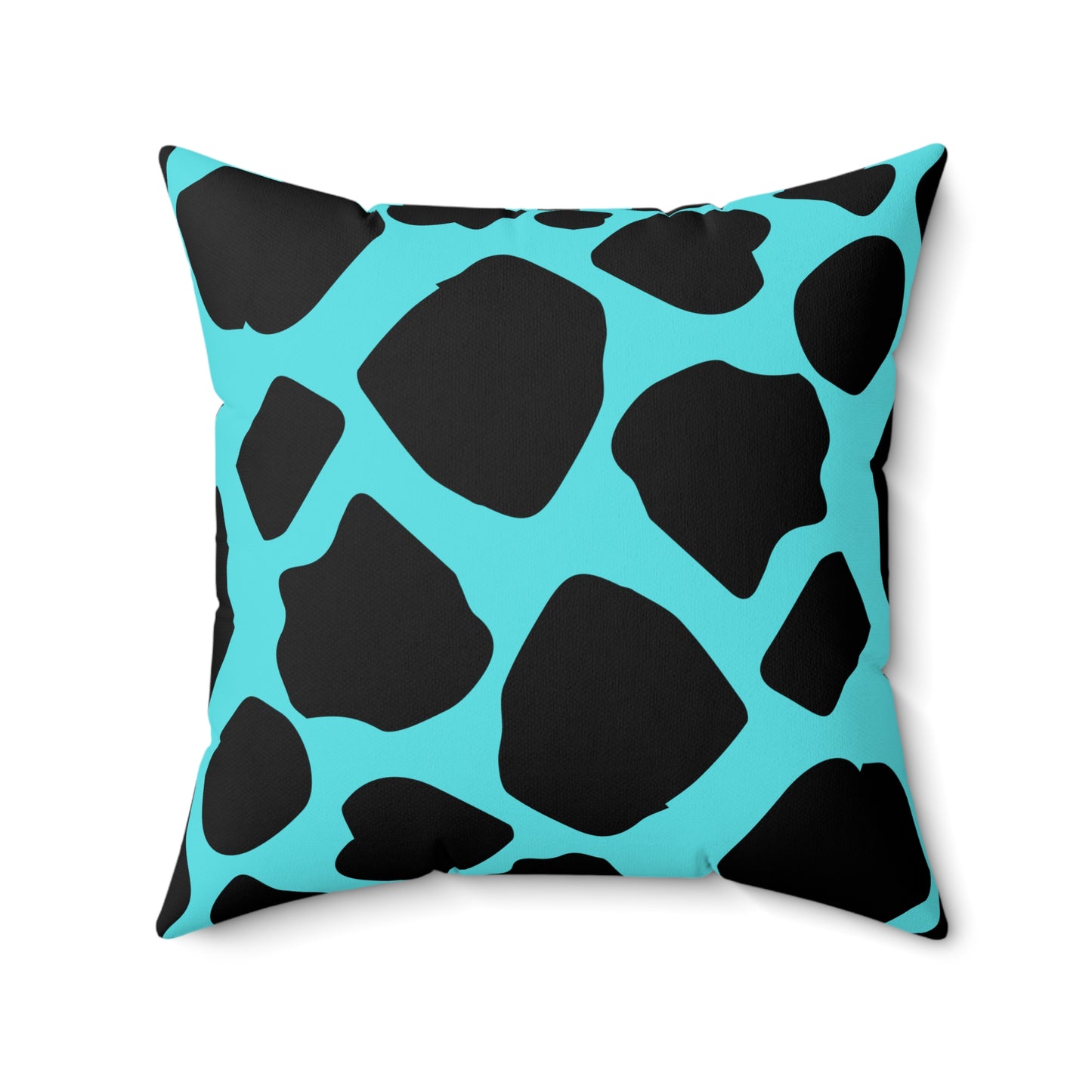 Cow Print Turquoise Throw Pillow