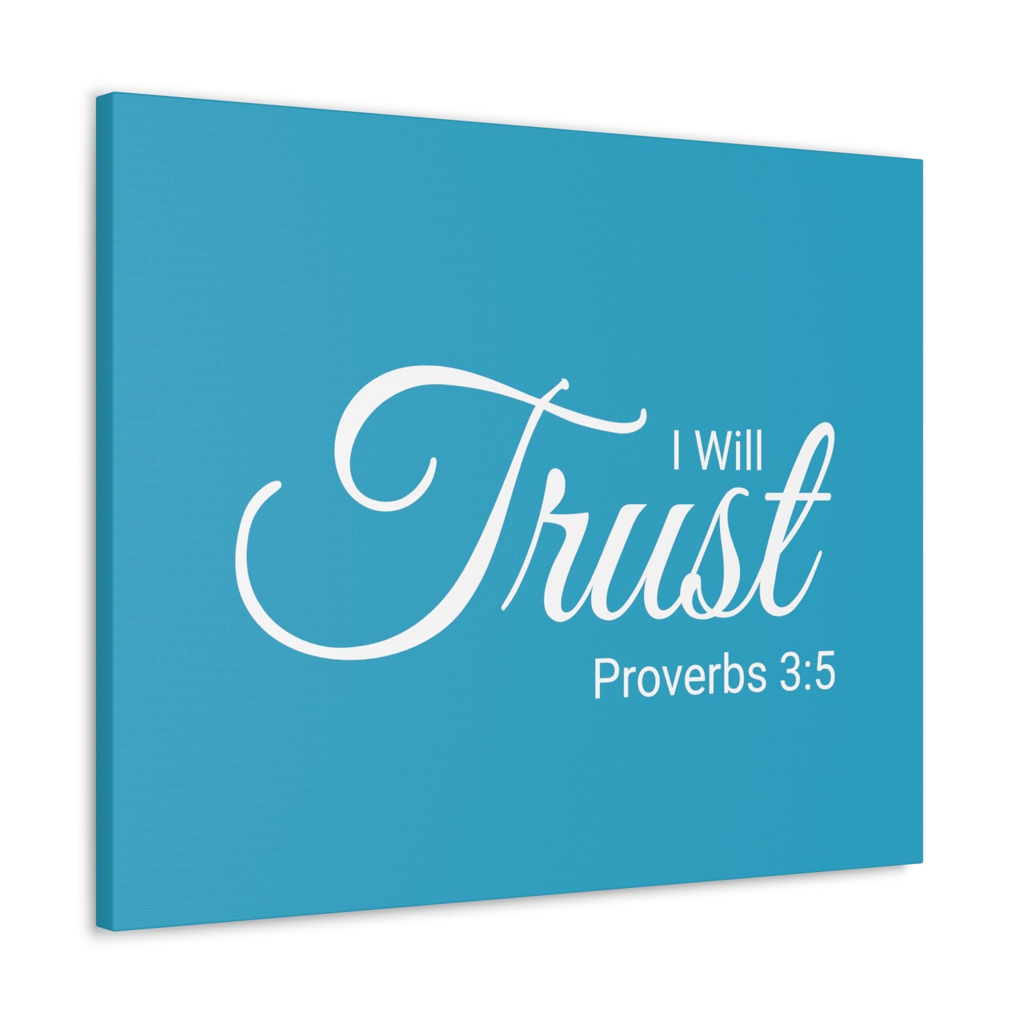 Christian Wall Art "I will Trust" Verse Proverbs 3:5 Ready to Hang Unframed