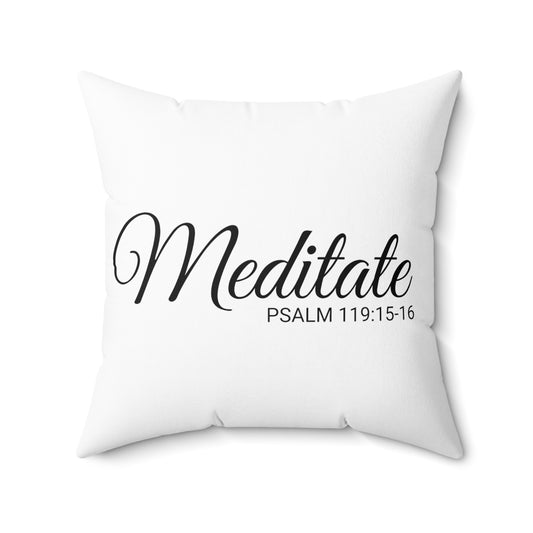 Scripture Meditate Psalm 119:15-16 Bible Verse Pillow