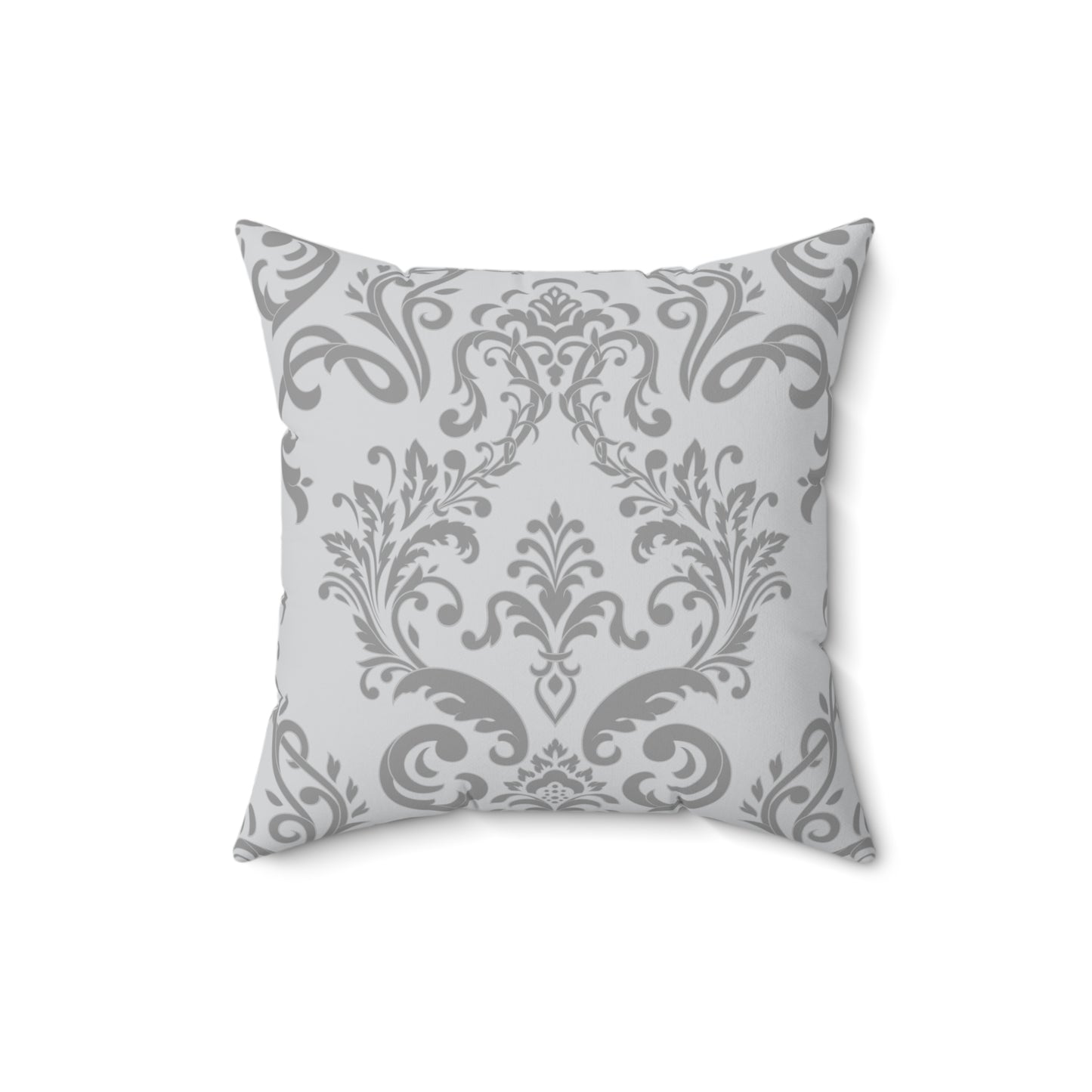 Paisley Gray and White Throw Pillow