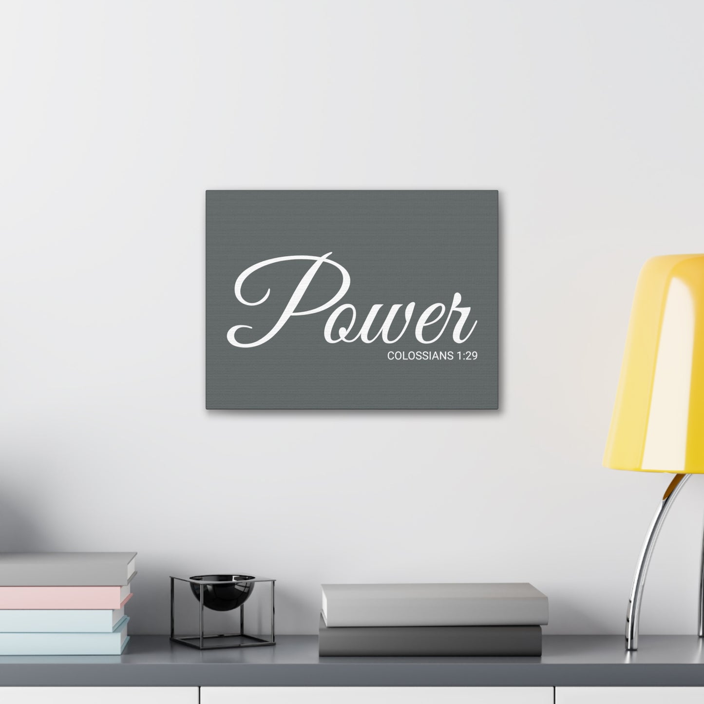 Christian Wall Art "Power" Verse Colossians 1:29 Ready to Hang Unframed