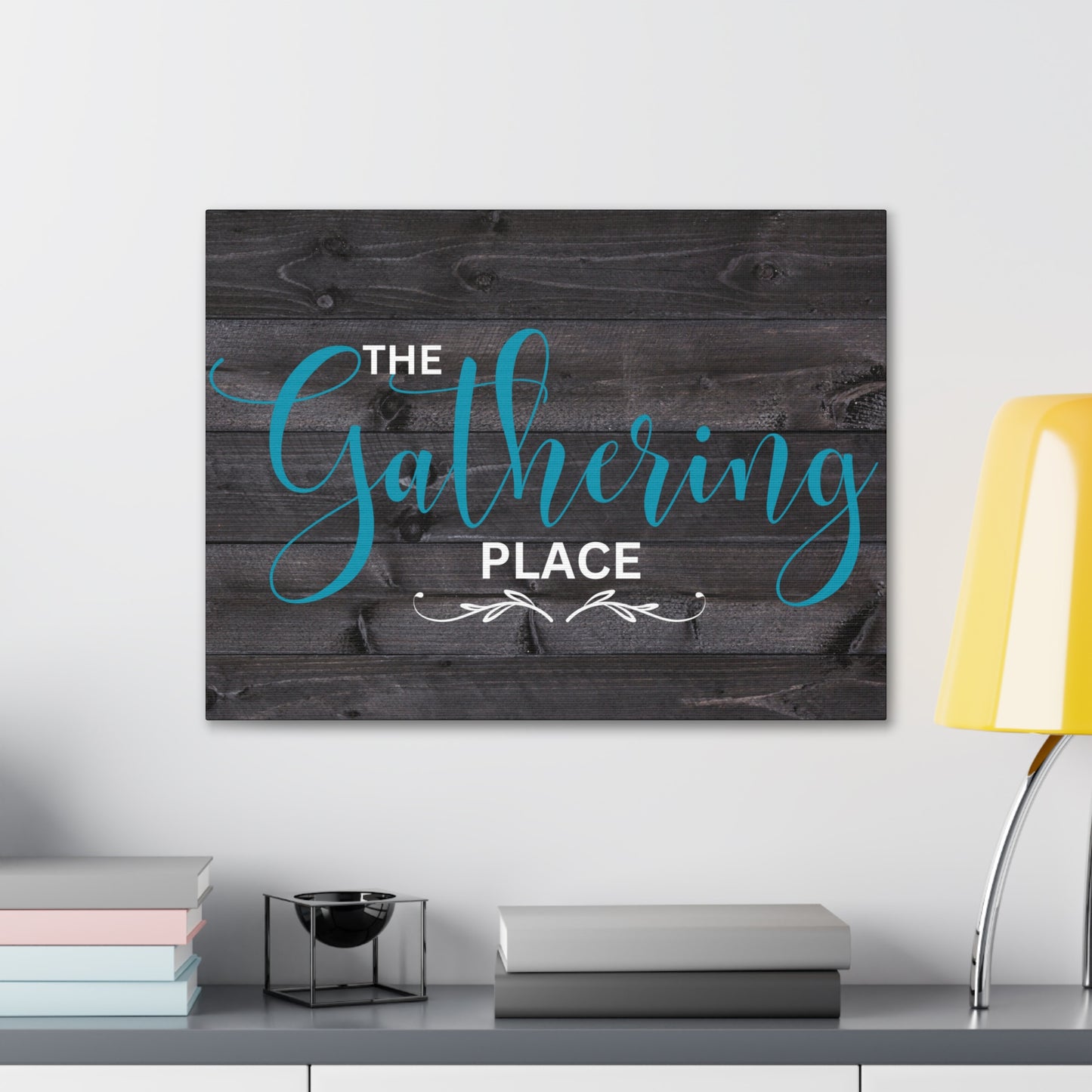 Christian Wall Art: The Gathering Place (Wood Frame Ready to Hang)