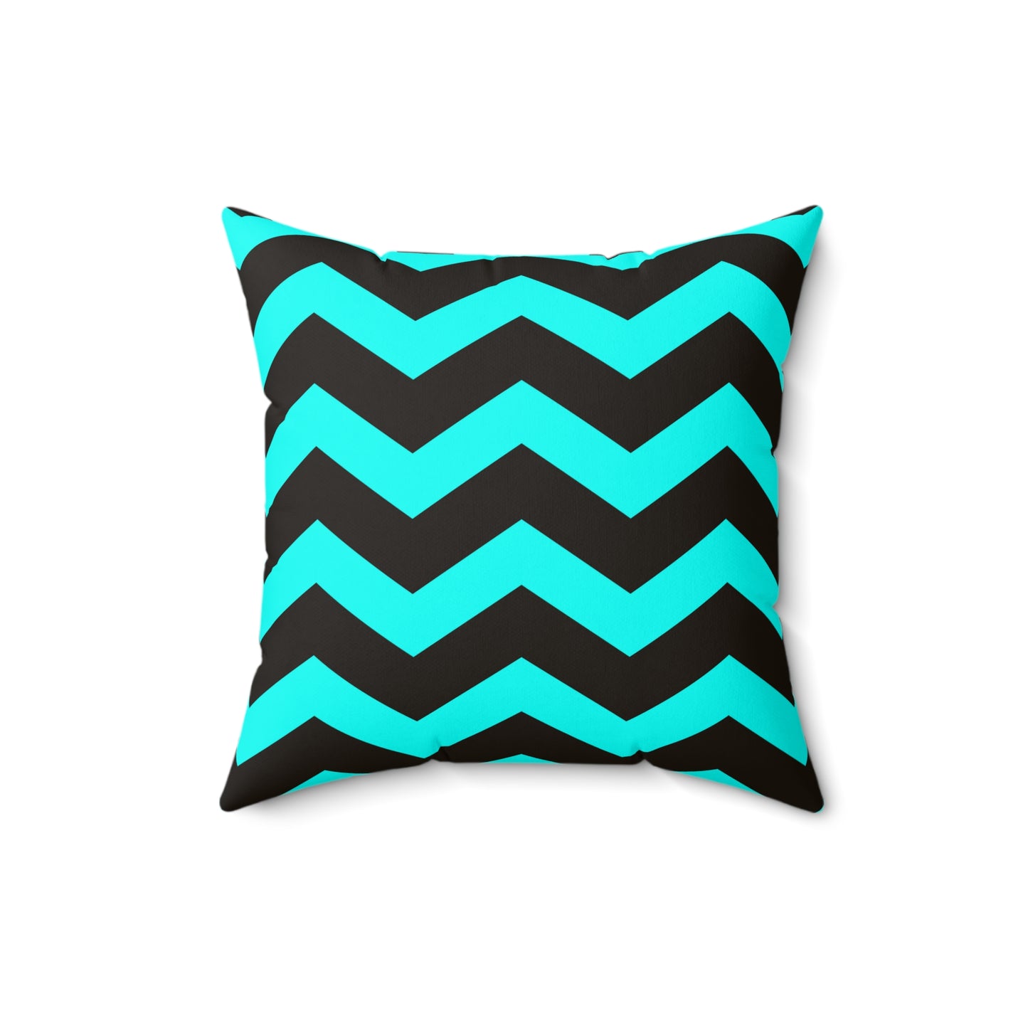 Chevron Black and Turquoise Throw Pillow